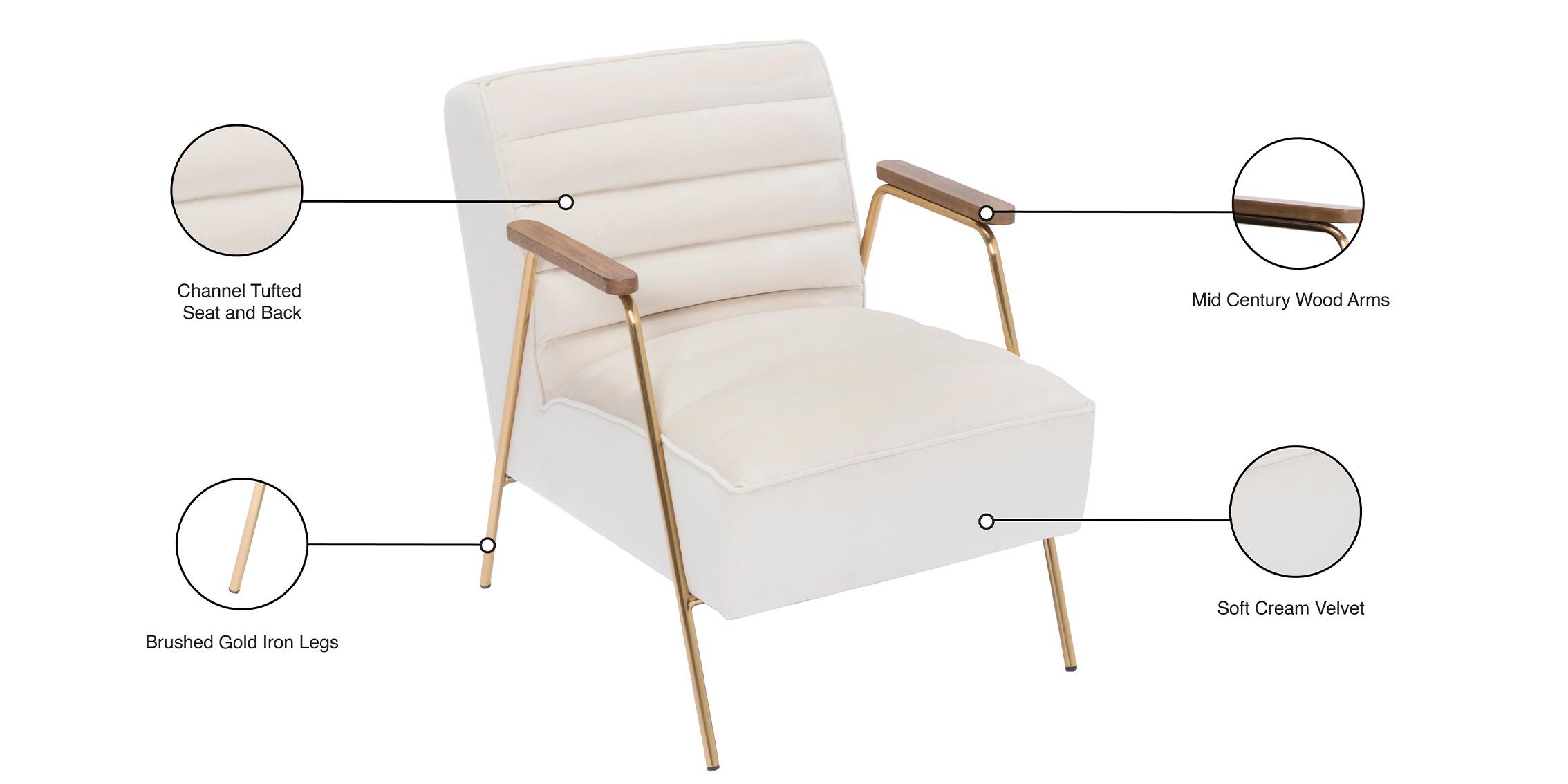 

        
Meridian Furniture WOODFORD 521Cream Accent Chair Set Cream/Gold Fabric 753359807362
