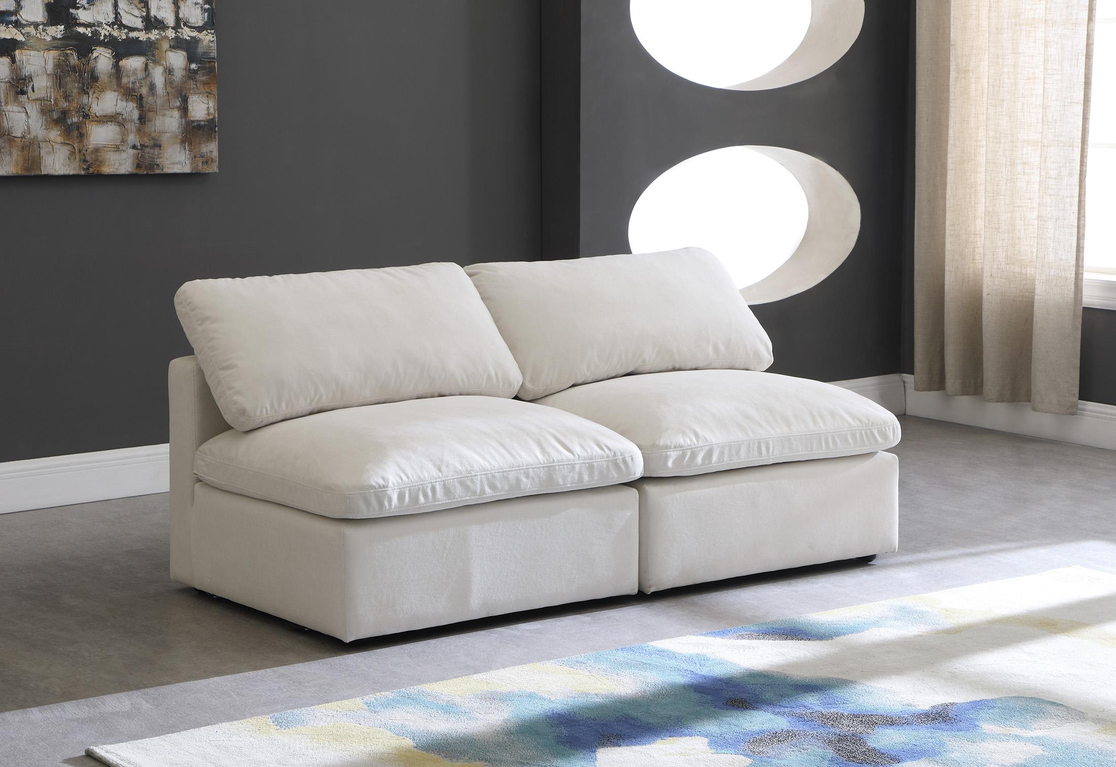 

    
Cream Velvet Comfort Modular Armless Sofa Plush 602Cream-S2 Meridian Modern
