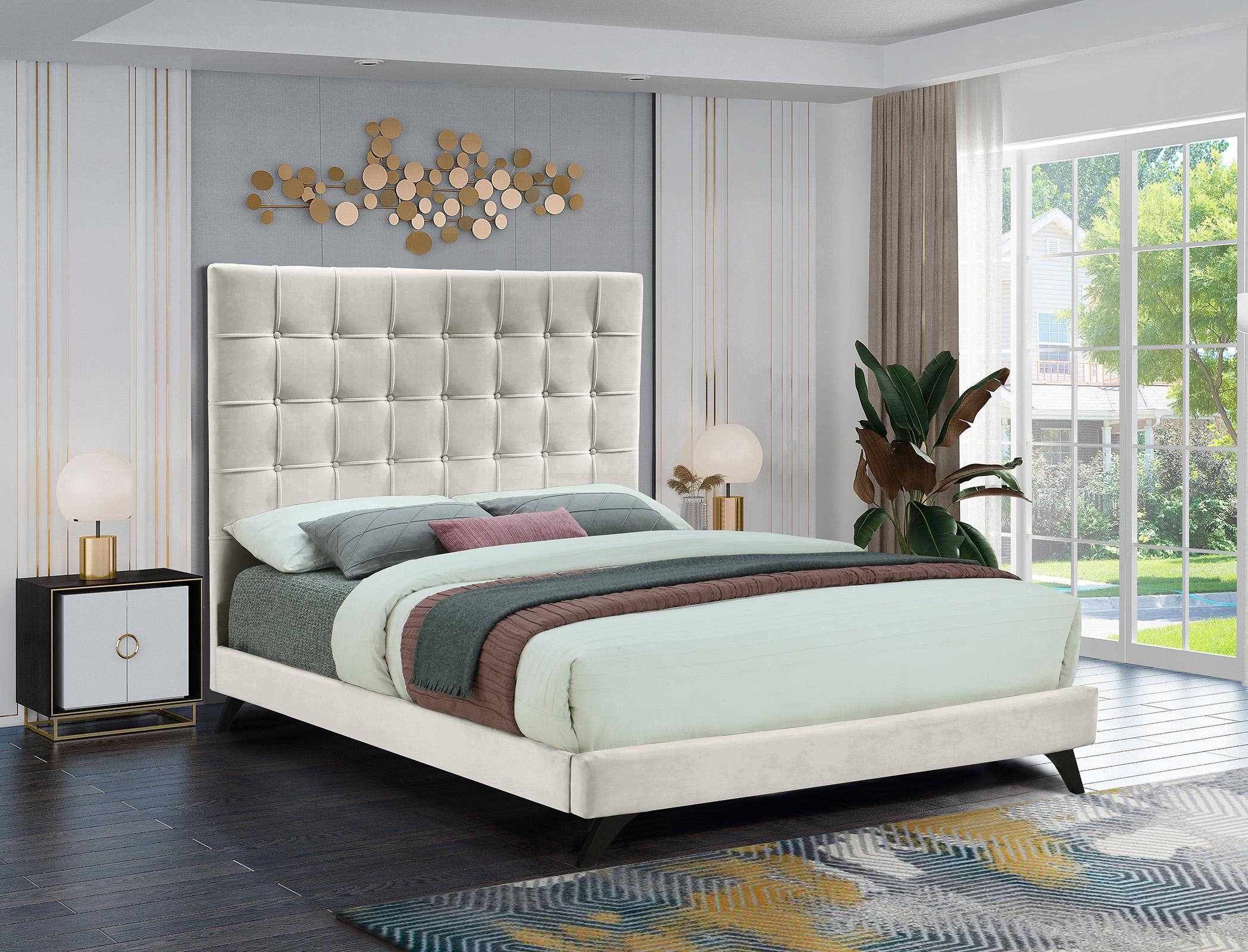 

    
Cream Velvet Button Tufted Full Bed ELLY Cream-F Meridian Modern Contemporary
