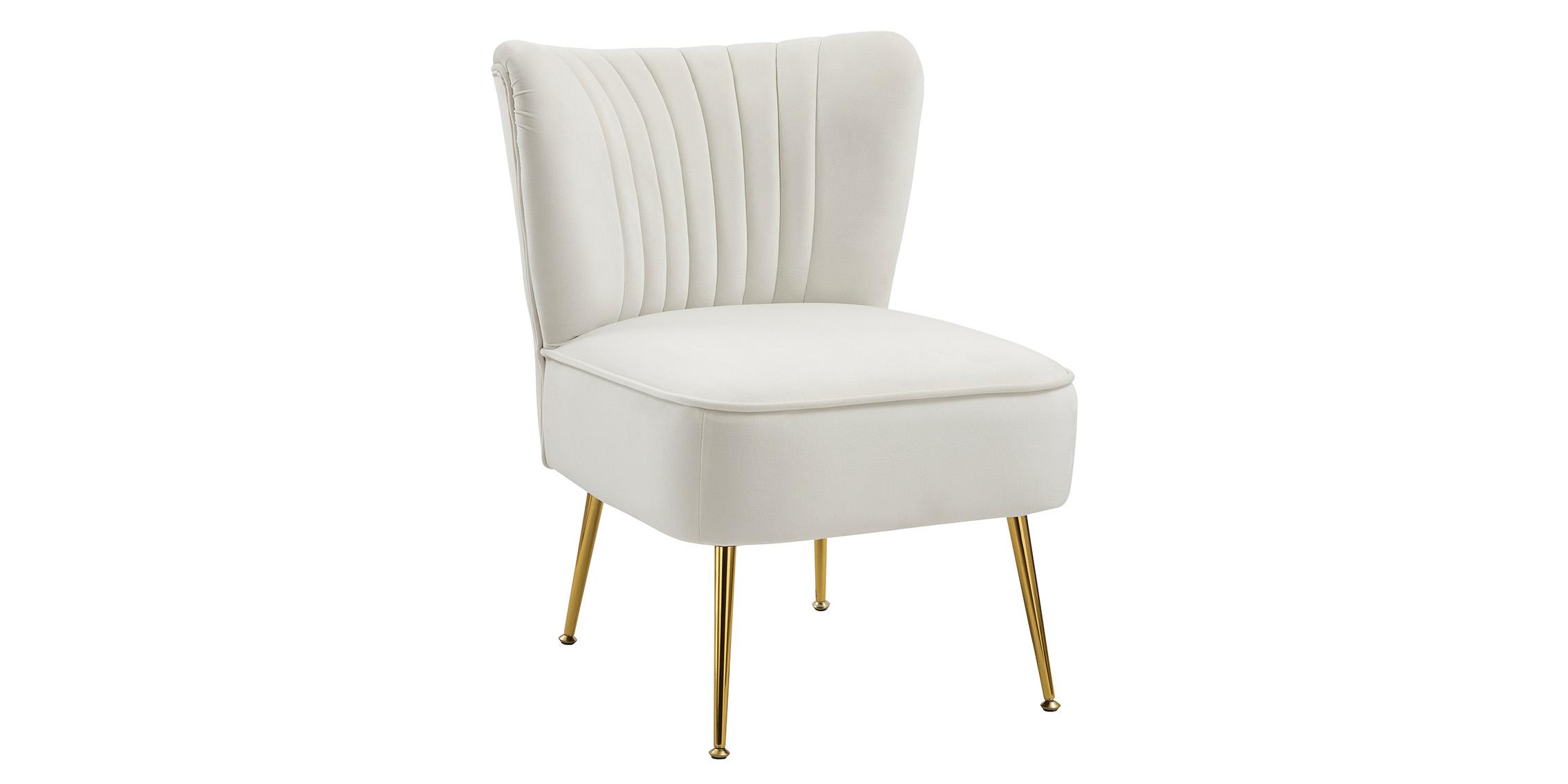 

    
Cream Velvet Channel Tufted Accent Chair TESS 504Cream Meridian Contemporary
