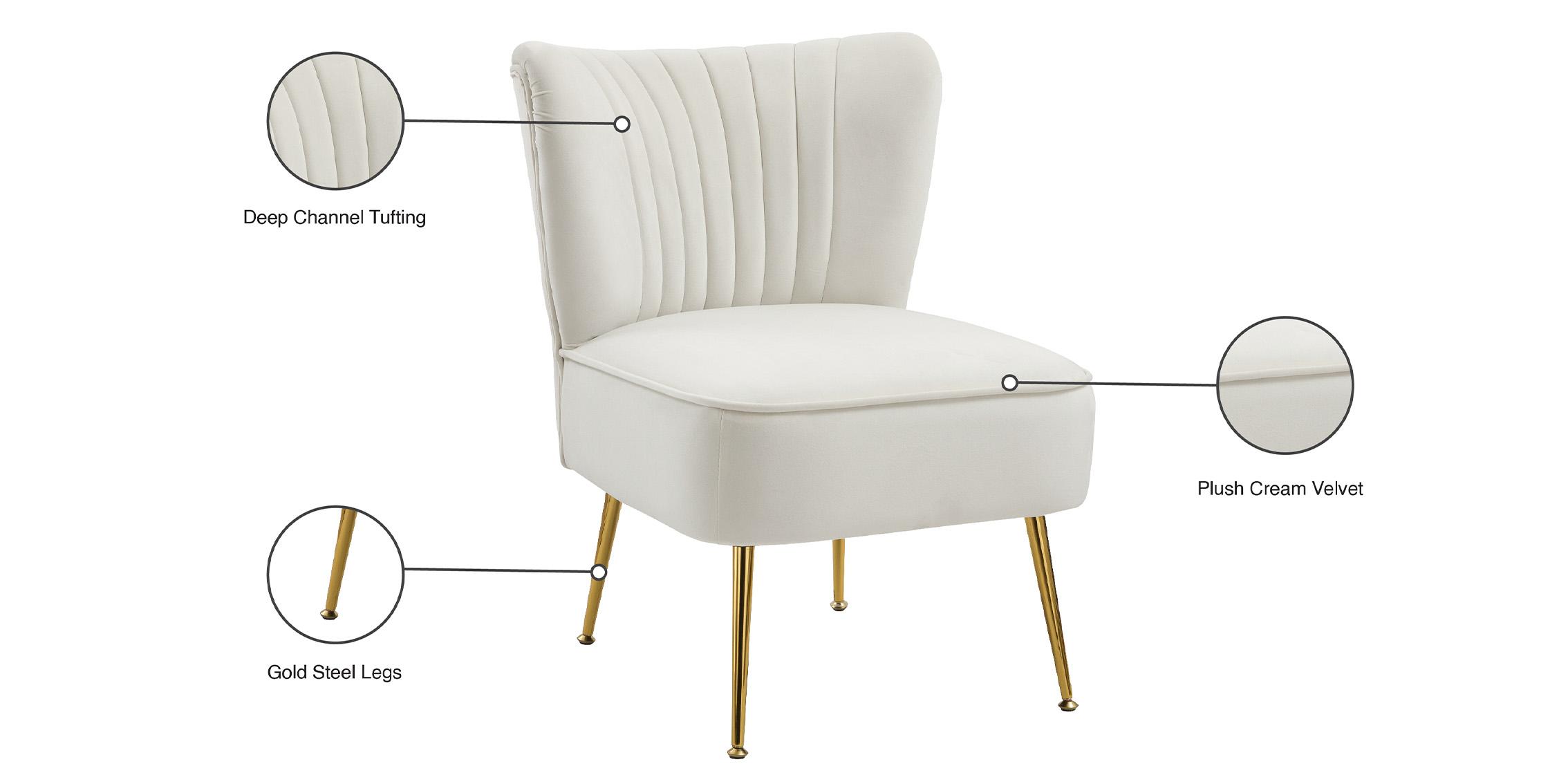 

        
Meridian Furniture TESS 504Cream Accent Chair Cream Velvet 753359800059
