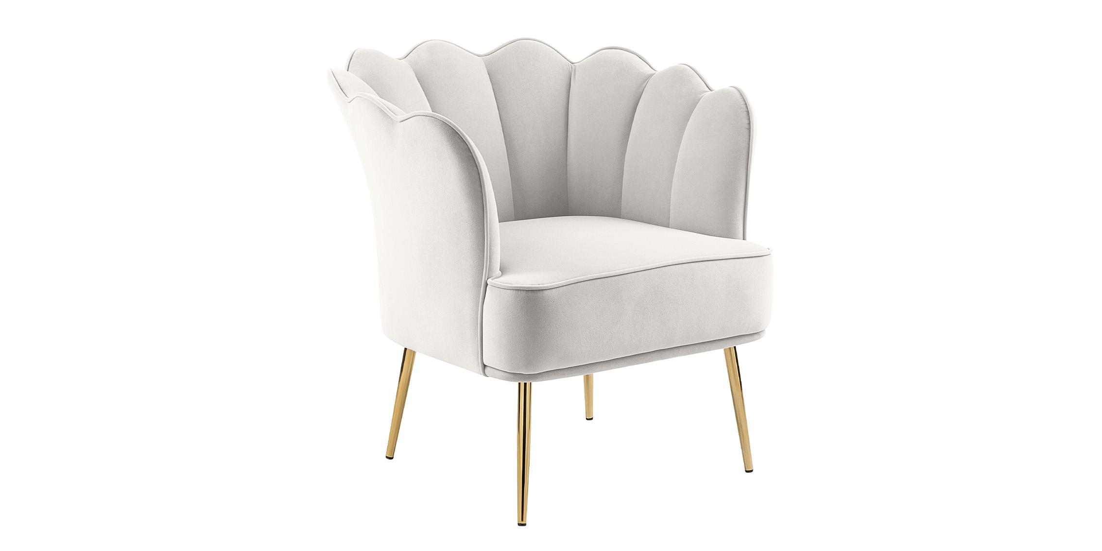 Contemporary, Modern Accent Chair JESTER 516Cream 516Cream in Cream, Gold Velvet
