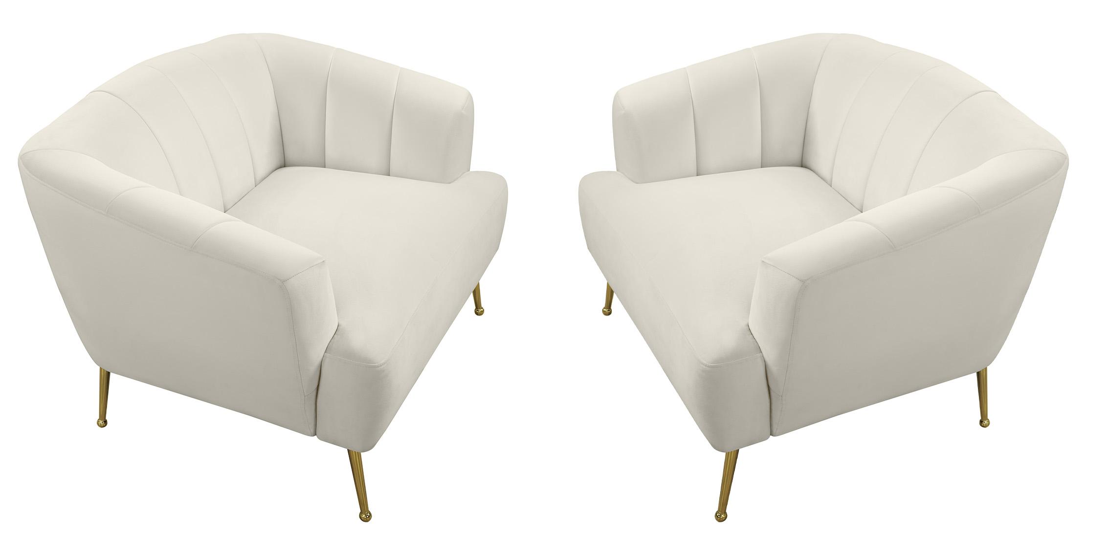 

    
Cream Velvet Channel Tufted Chair Set 2P TORI 657Cream-C Meridian Contemporary
