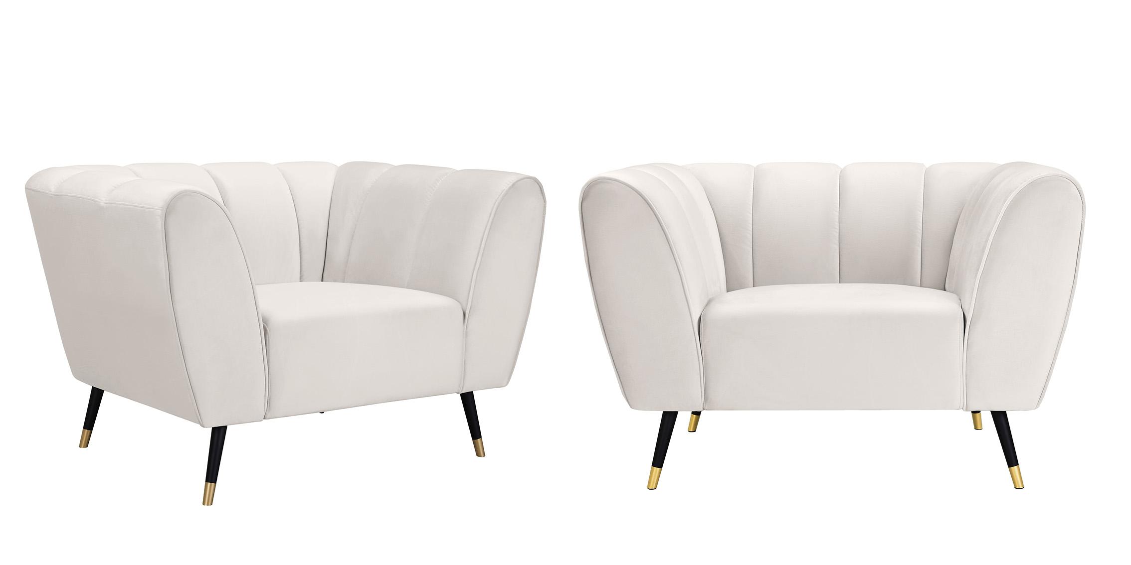 

    
Cream Velvet Channel Tufted Chair Set 2Pcs BEAUMONT 626Cream-C Meridian Modern

