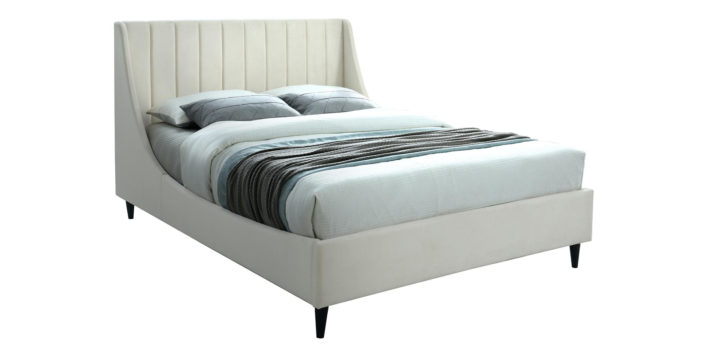 

    
Cream Velvet Channel Tufted Full Bed EVA EvaCream-F Meridian Contemporary Modern
