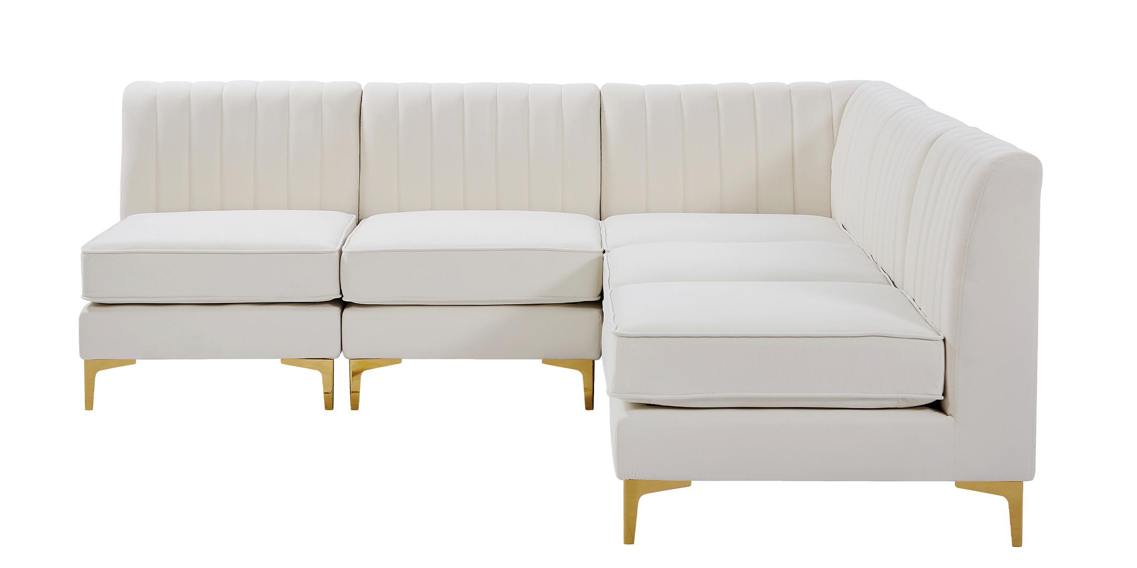 

        
Meridian Furniture ALINA 604Cream-Sec5A Modular Sectional Sofa Cream Velvet 94308258577
