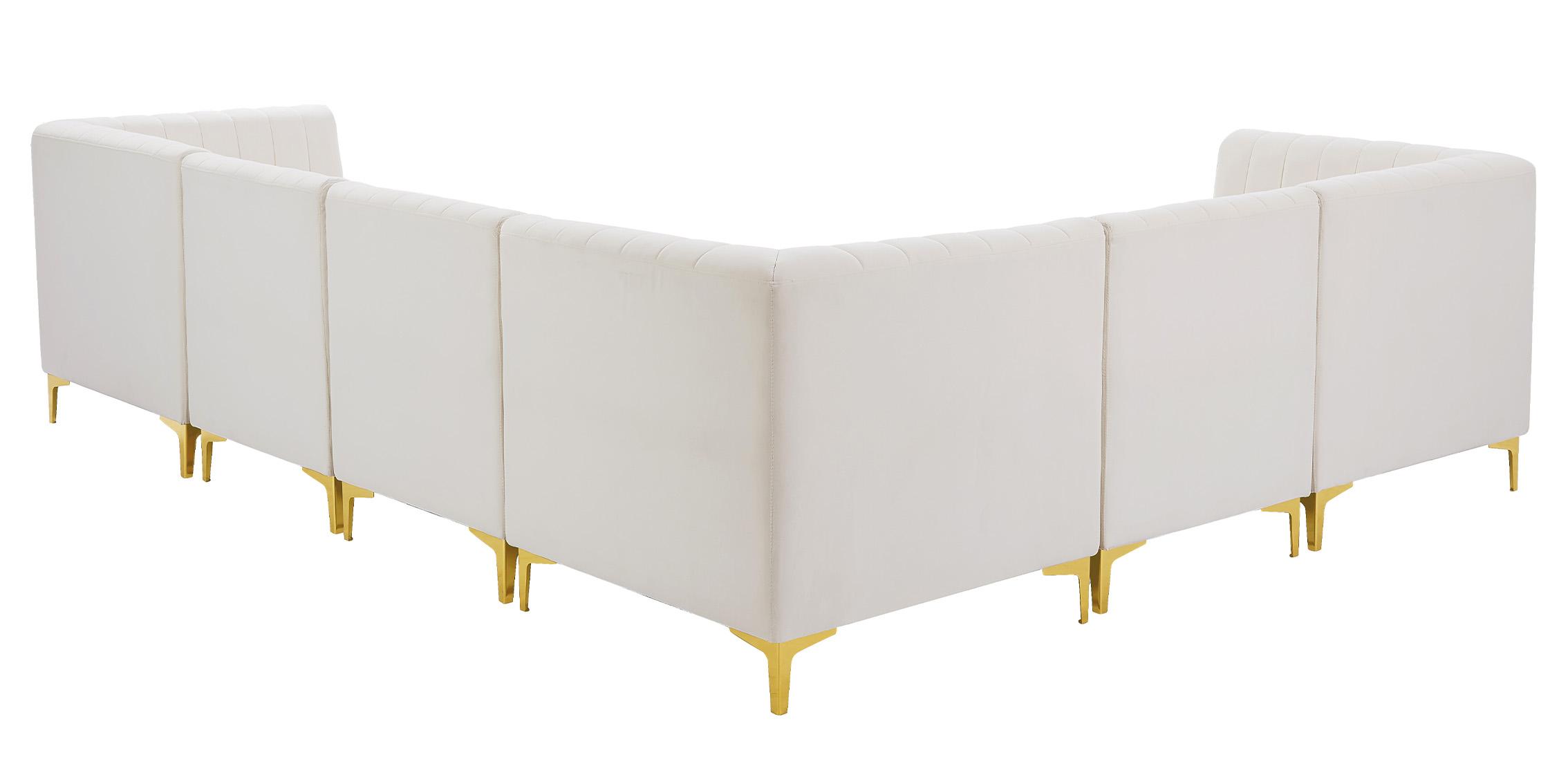 

        
Meridian Furniture ALINA 604Cream-Sec6A Modular Sectional Sofa Cream Velvet 94308258607
