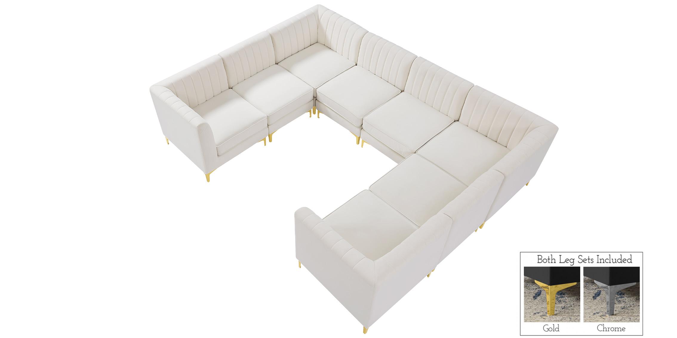 

        
Meridian Furniture ALINA 604Cream-Sec8B Modular Sectional Sofa Cream Velvet 94308258645
