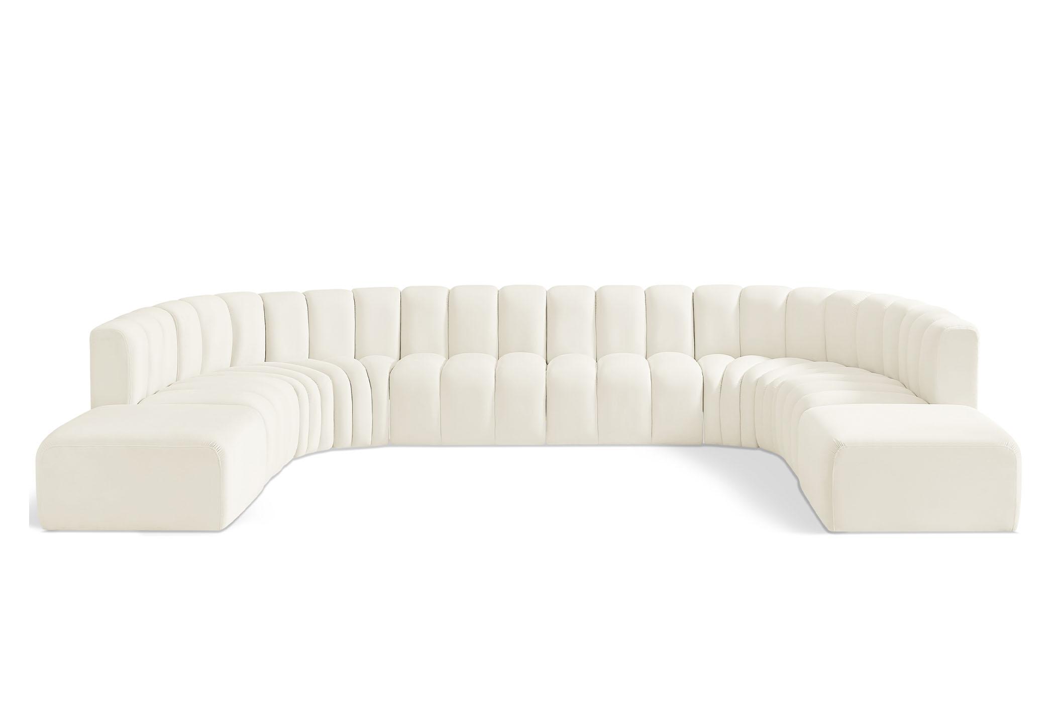 Contemporary, Modern Modular Sectional Sofa ARC 103Cream-S10A 103Cream-S10A in Cream Velvet