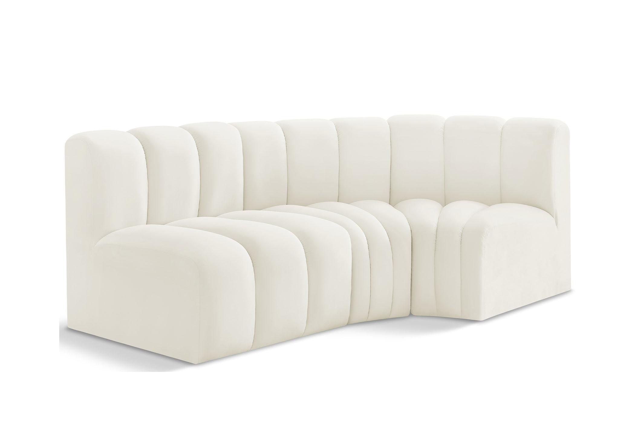 Contemporary, Modern Modular Sectional Sofa ARC 103Cream-S3A 103Cream-S3A in Cream Velvet