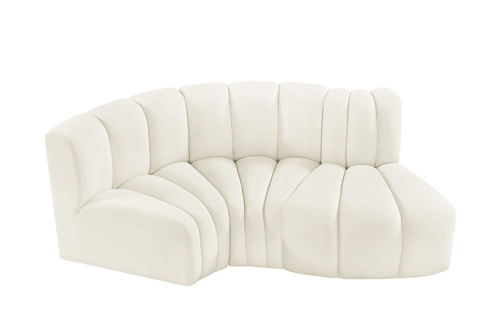 Contemporary, Modern Modular Sectional Sofa ARC 103Cream-S3D 103Cream-S3D in Cream Velvet