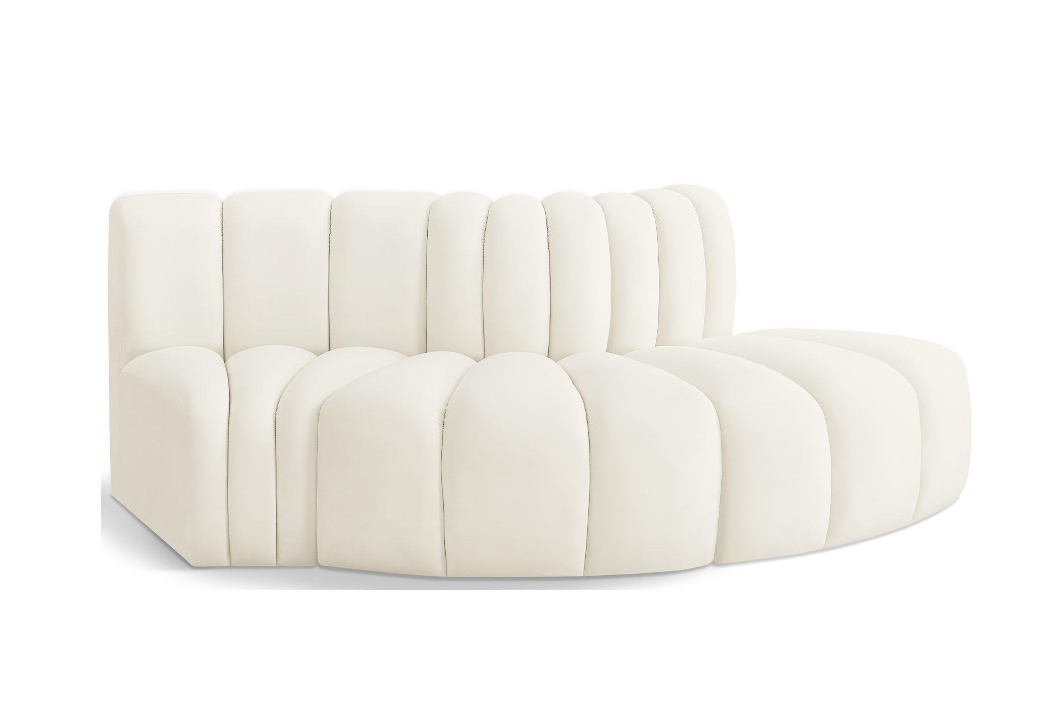 Contemporary, Modern Modular Sectional Sofa ARC 103Cream-S3E 103Cream-S3E in Cream Velvet