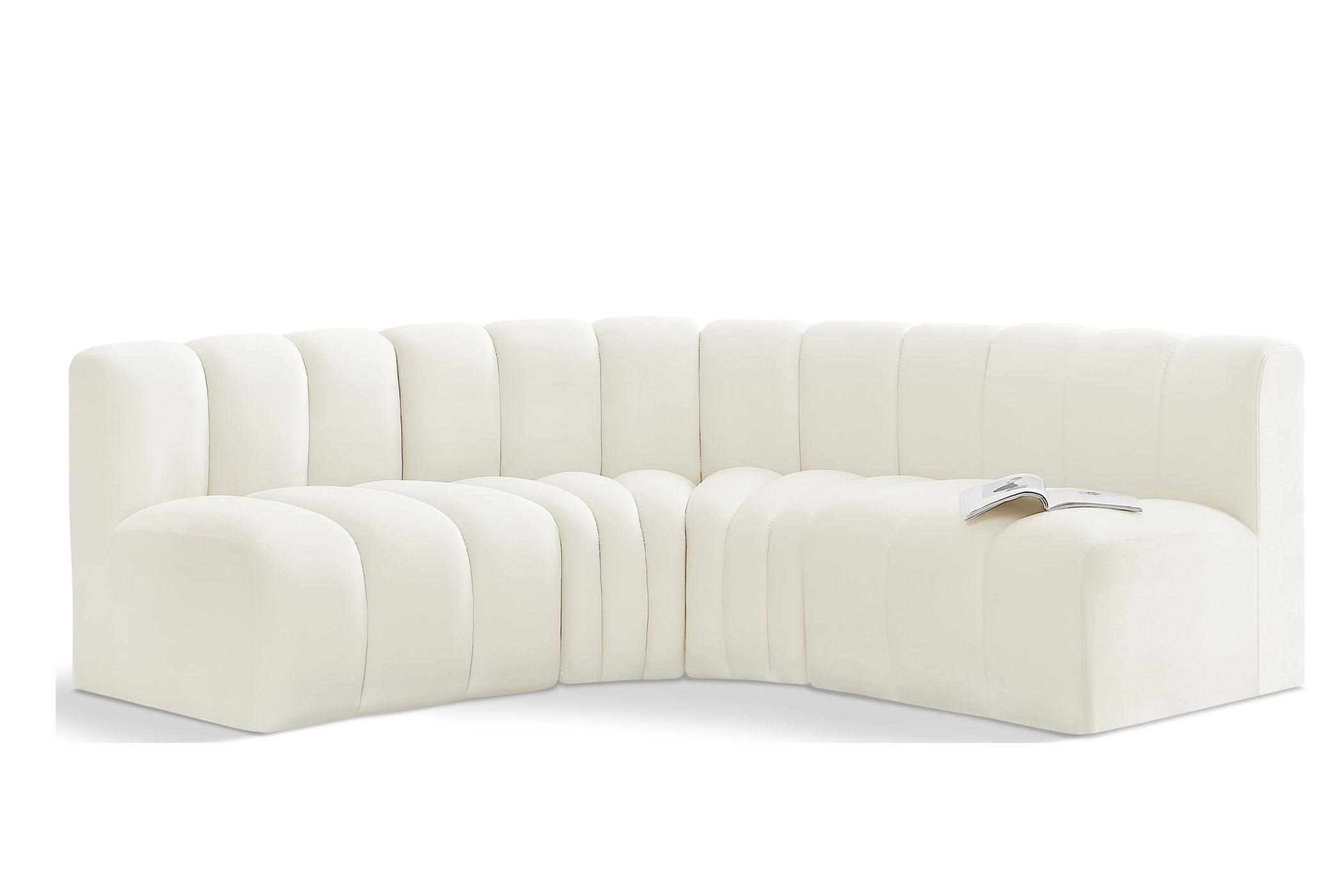 

        
Meridian Furniture ARC 103Cream-S4B Modular Sectional Sofa Cream Velvet 094308298443
