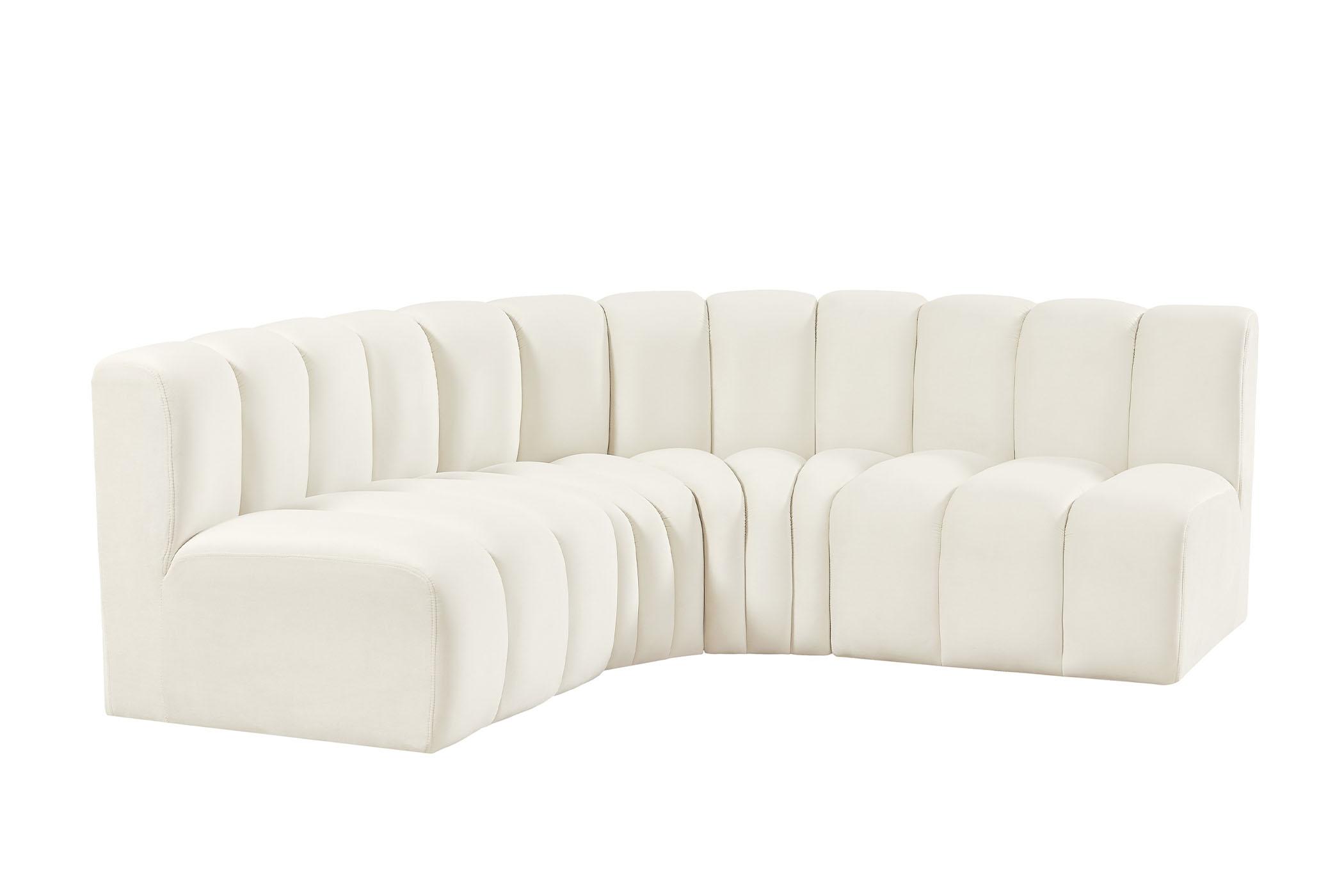 Contemporary, Modern Modular Sectional Sofa ARC 103Cream-S4B 103Cream-S4B in Cream Velvet
