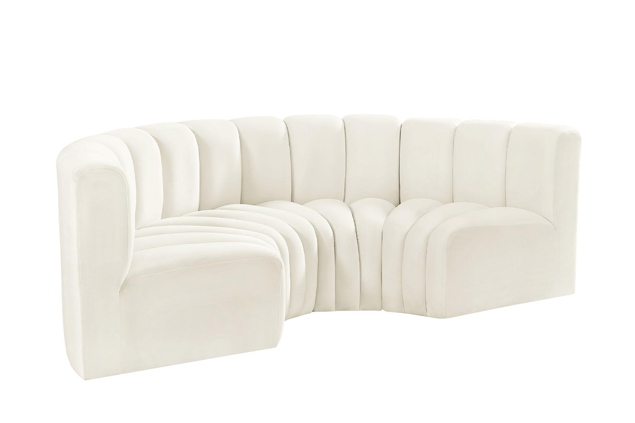 Contemporary, Modern Modular Sectional Sofa ARC 103Cream-S4C 103Cream-S4C in Cream Velvet