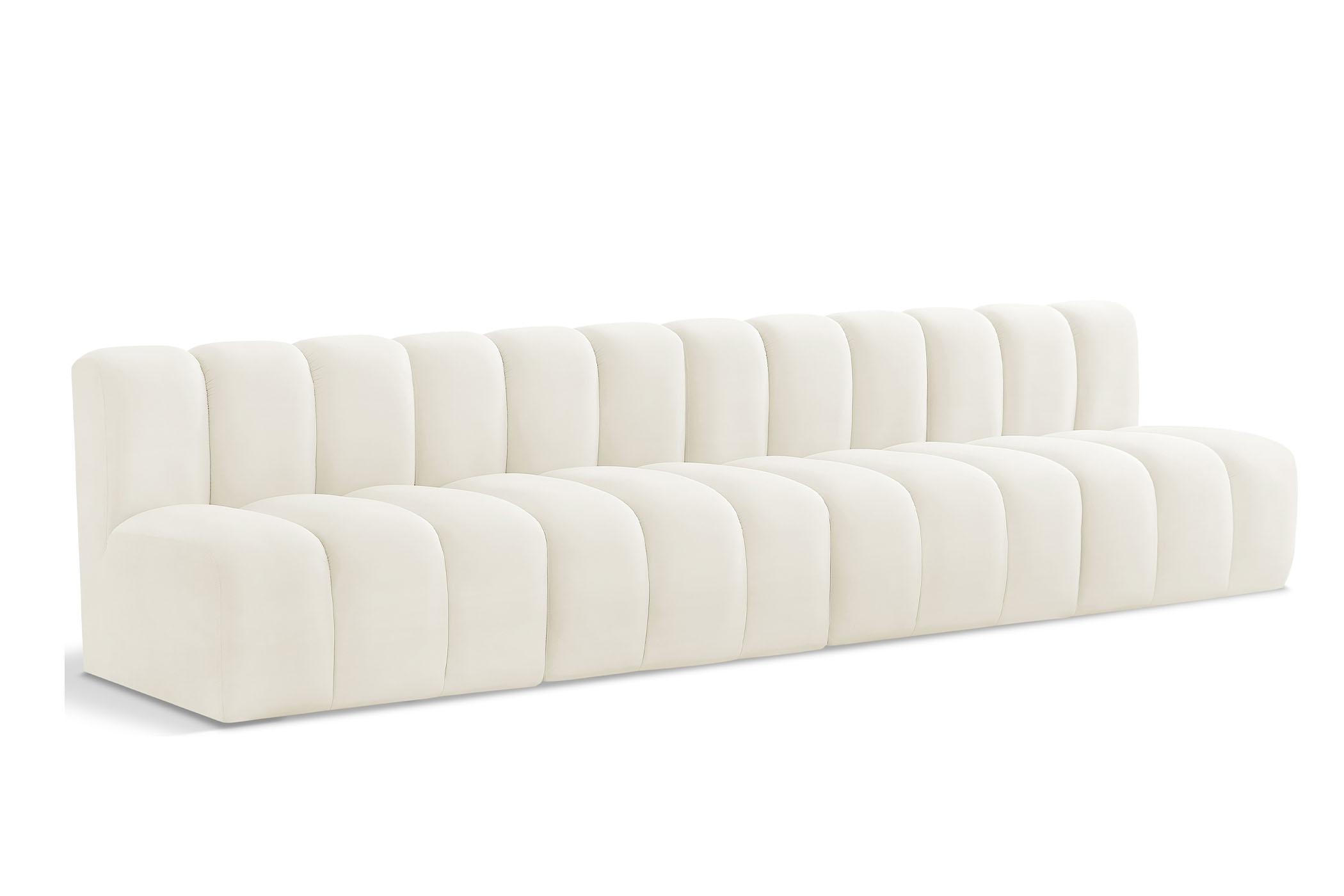 Contemporary, Modern Modular Sectional Sofa ARC 103Cream-S4E 103Cream-S4E in Cream Velvet