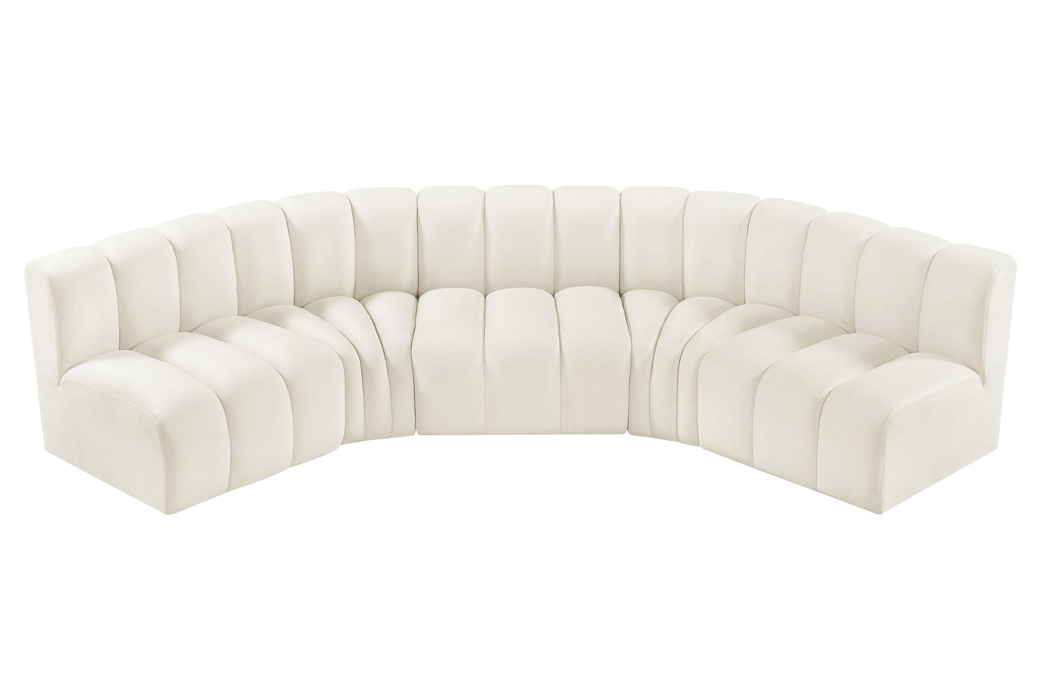 

        
Meridian Furniture ARC 103Cream-S5A Modular Sectional Sofa Cream Velvet 094308298504
