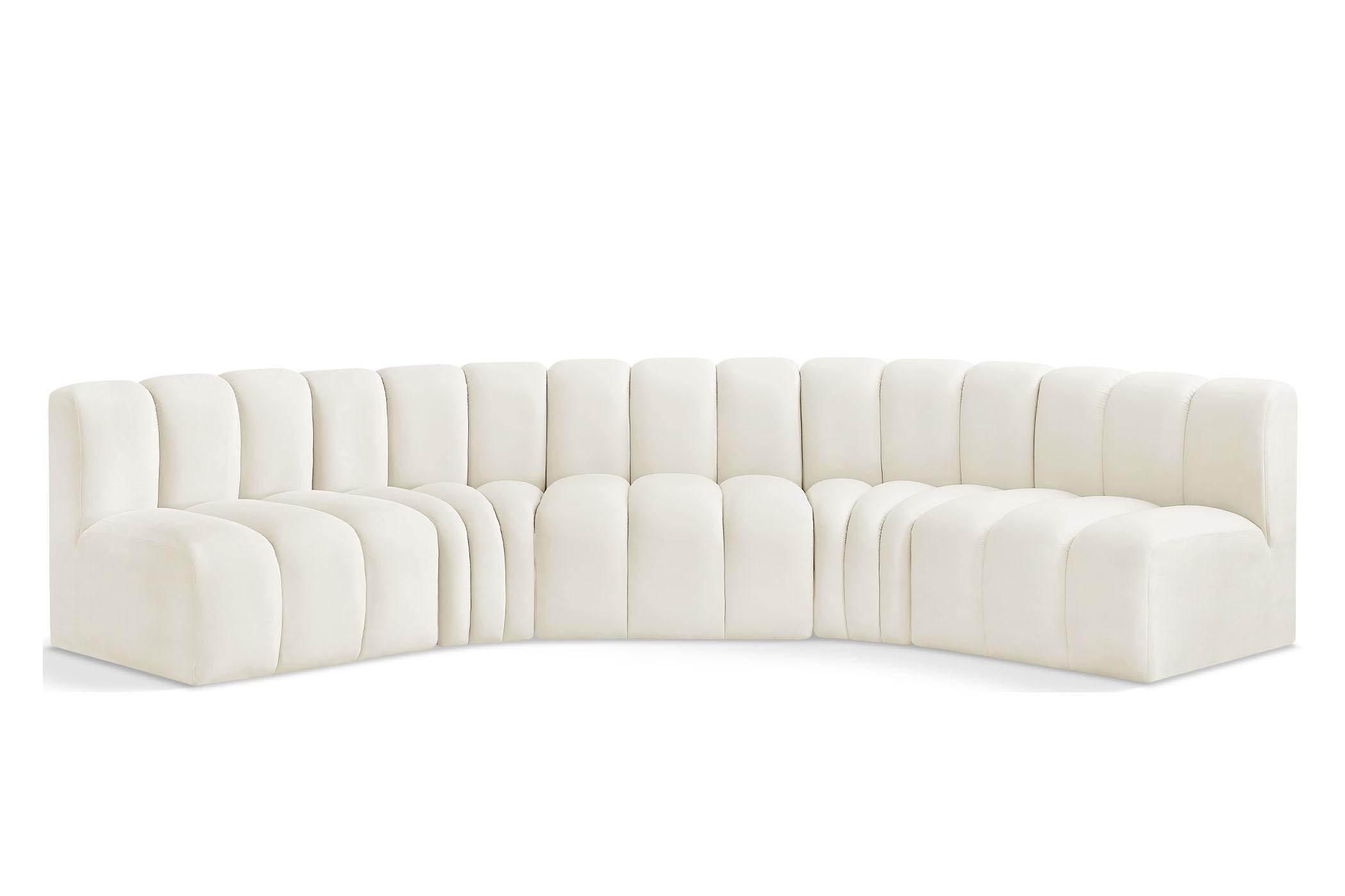 Contemporary, Modern Modular Sectional Sofa ARC 103Cream-S5A 103Cream-S5A in Cream Velvet