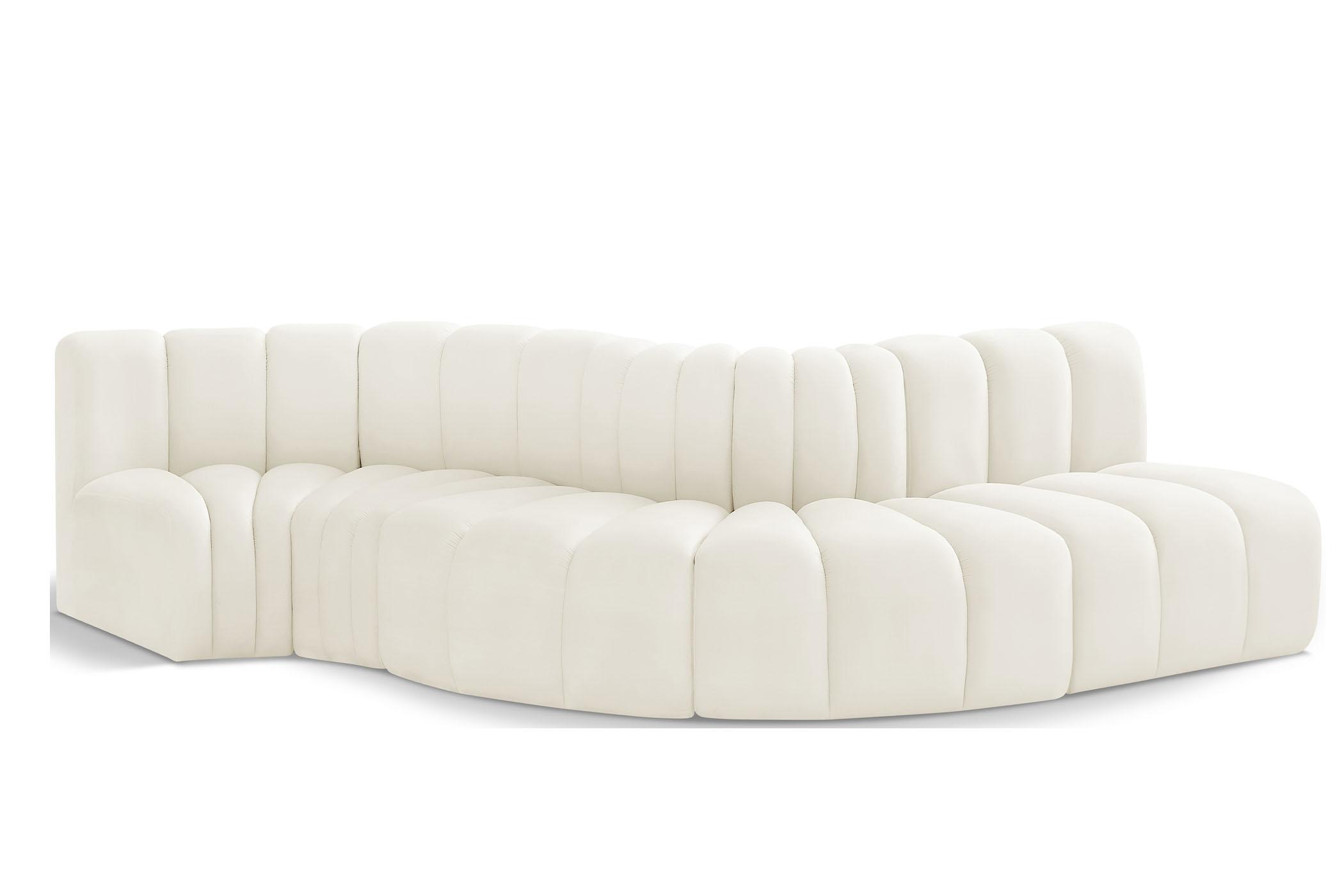 Contemporary, Modern Modular Sectional Sofa ARC 103Cream-S5B 103Cream-S5B in Cream Velvet