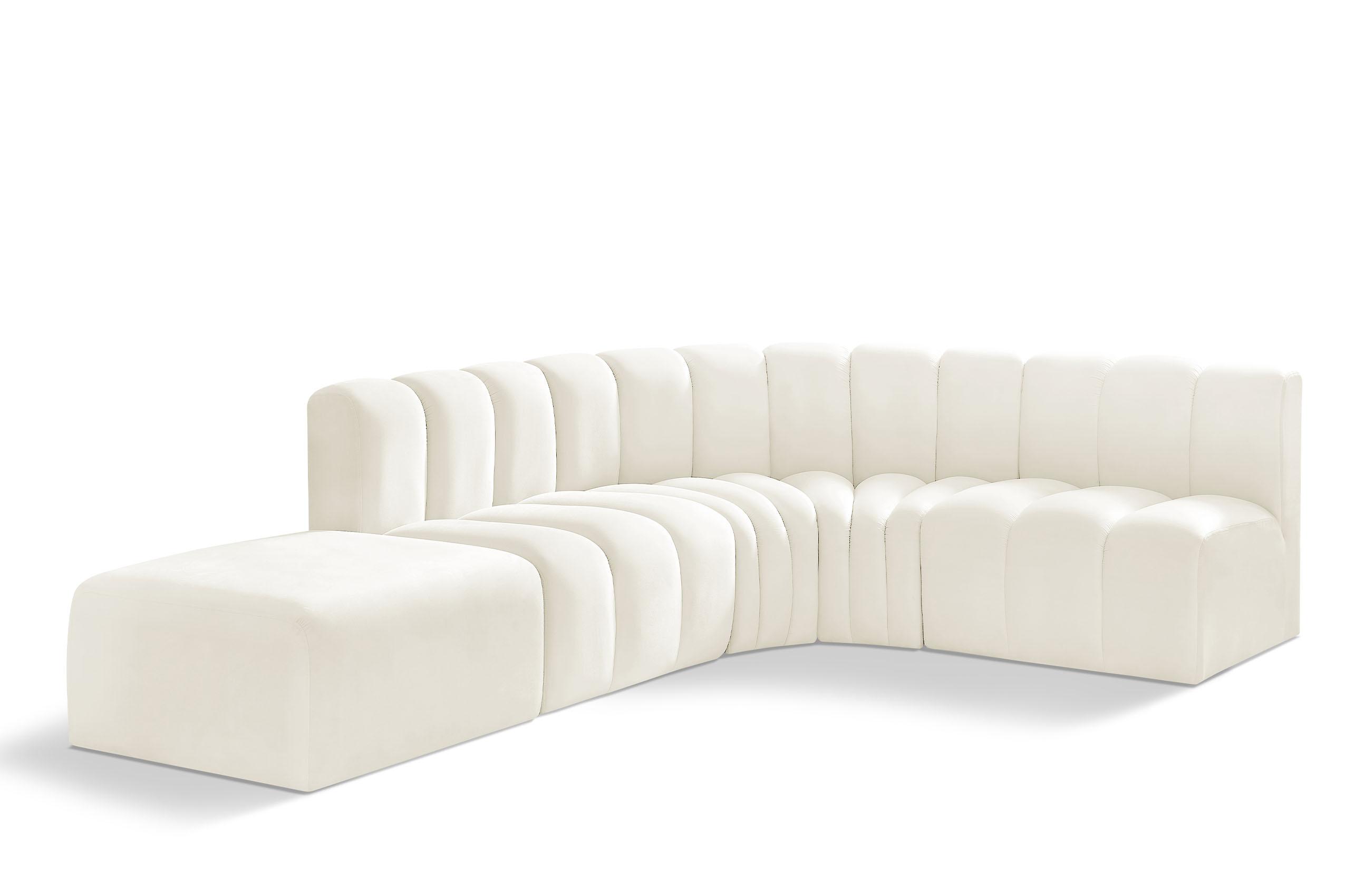 Contemporary, Modern Modular Sectional Sofa ARC 103Cream-S5C 103Cream-S5C in Cream Velvet