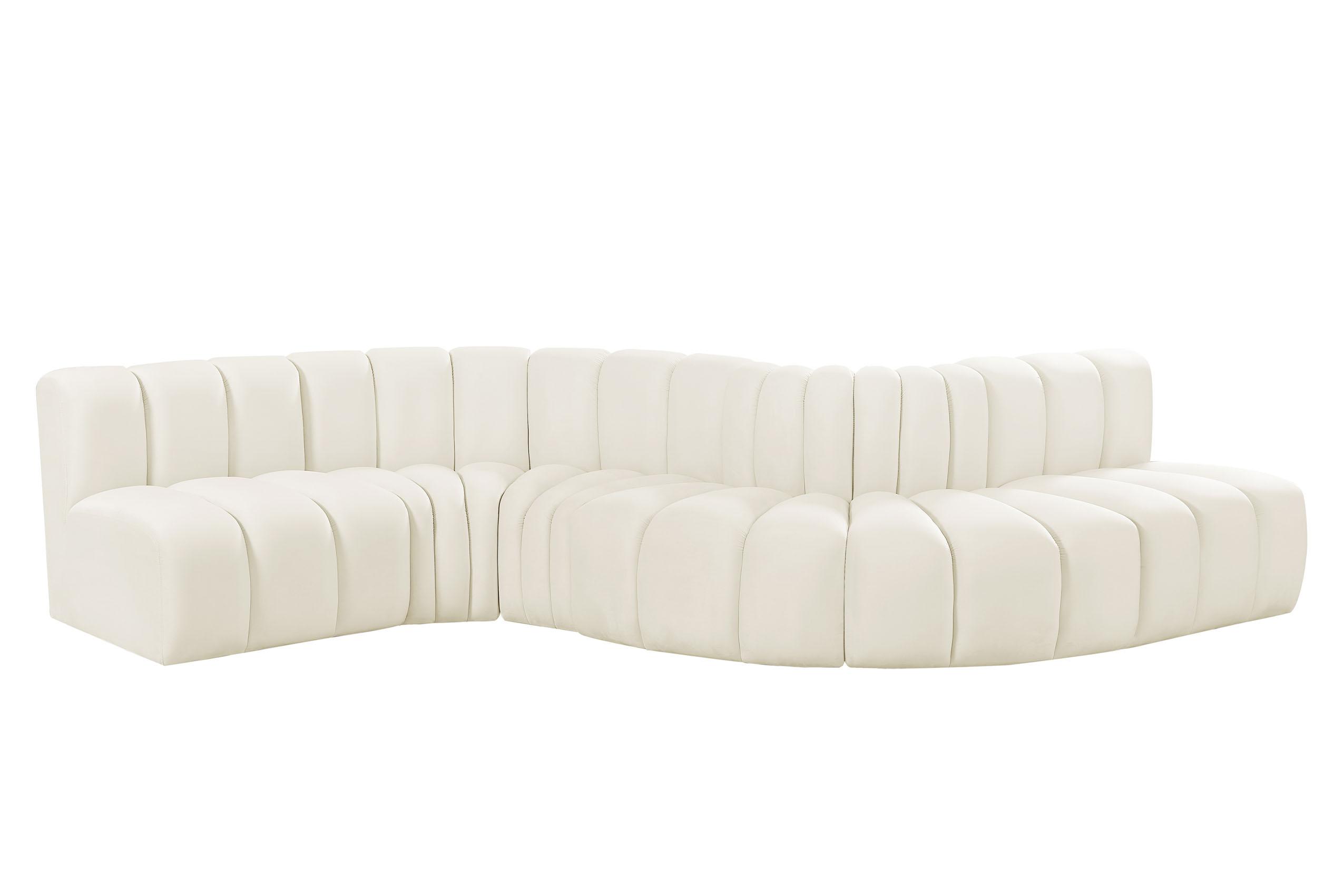 Contemporary, Modern Modular Sectional Sofa ARC 103Cream-S6A 103Cream-S6A in Cream Velvet