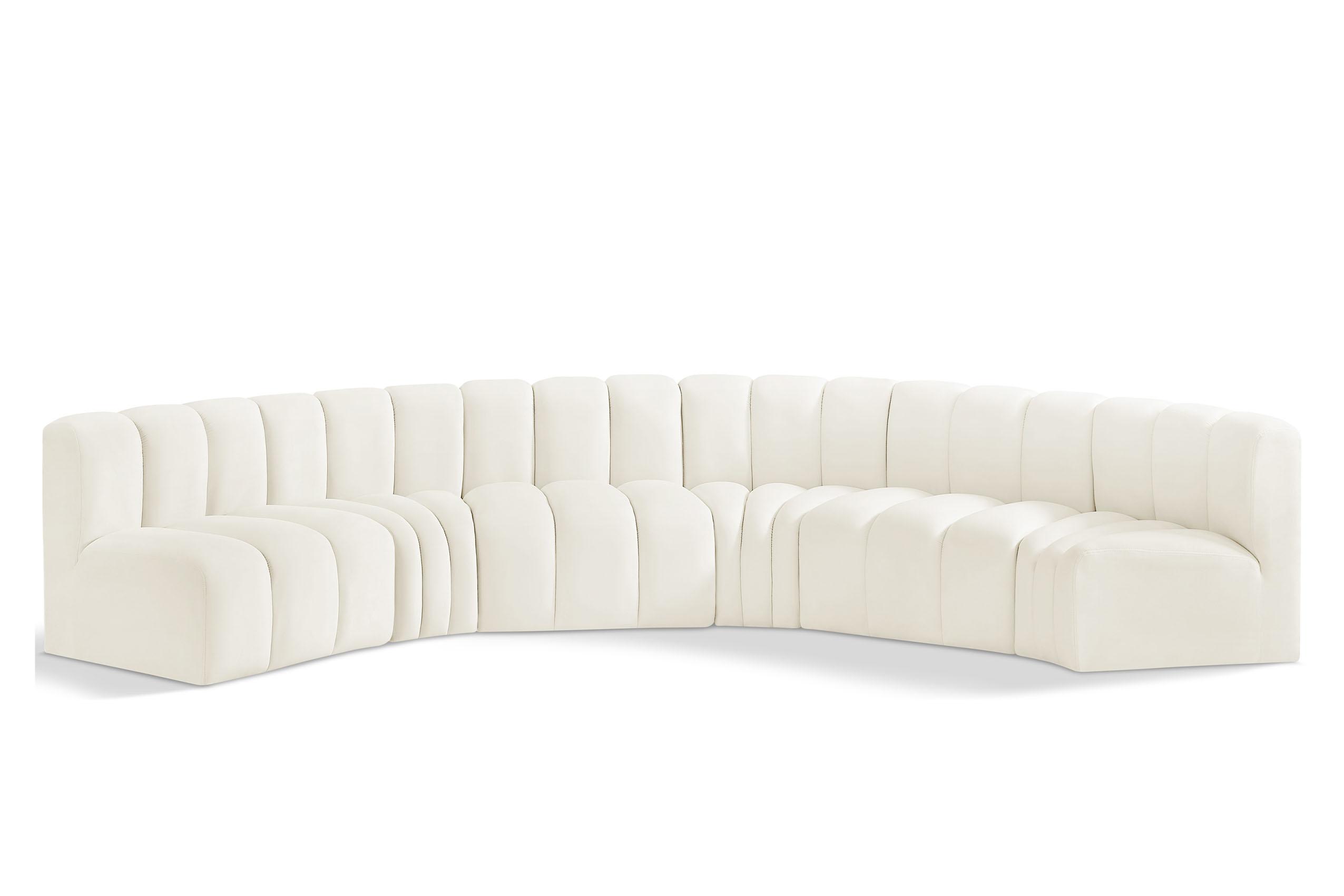 Contemporary, Modern Modular Sectional Sofa ARC 103Cream-S6B 103Cream-S6B in Cream Velvet
