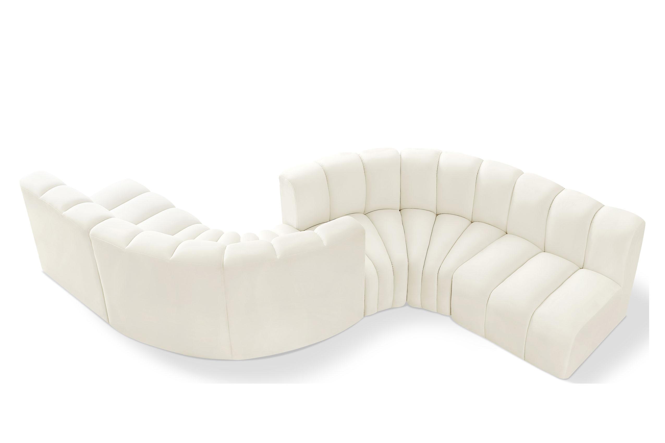 Contemporary, Modern Modular Sectional Sofa ARC 103Cream-S6D 103Cream-S6D in Cream Velvet