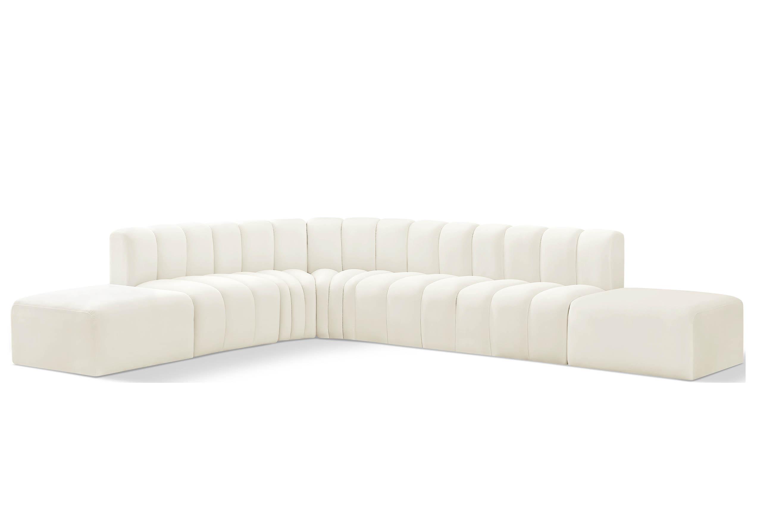 

        
Meridian Furniture ARC 103Cream-S7A Modular Sectional Sofa Cream Velvet 094308298573
