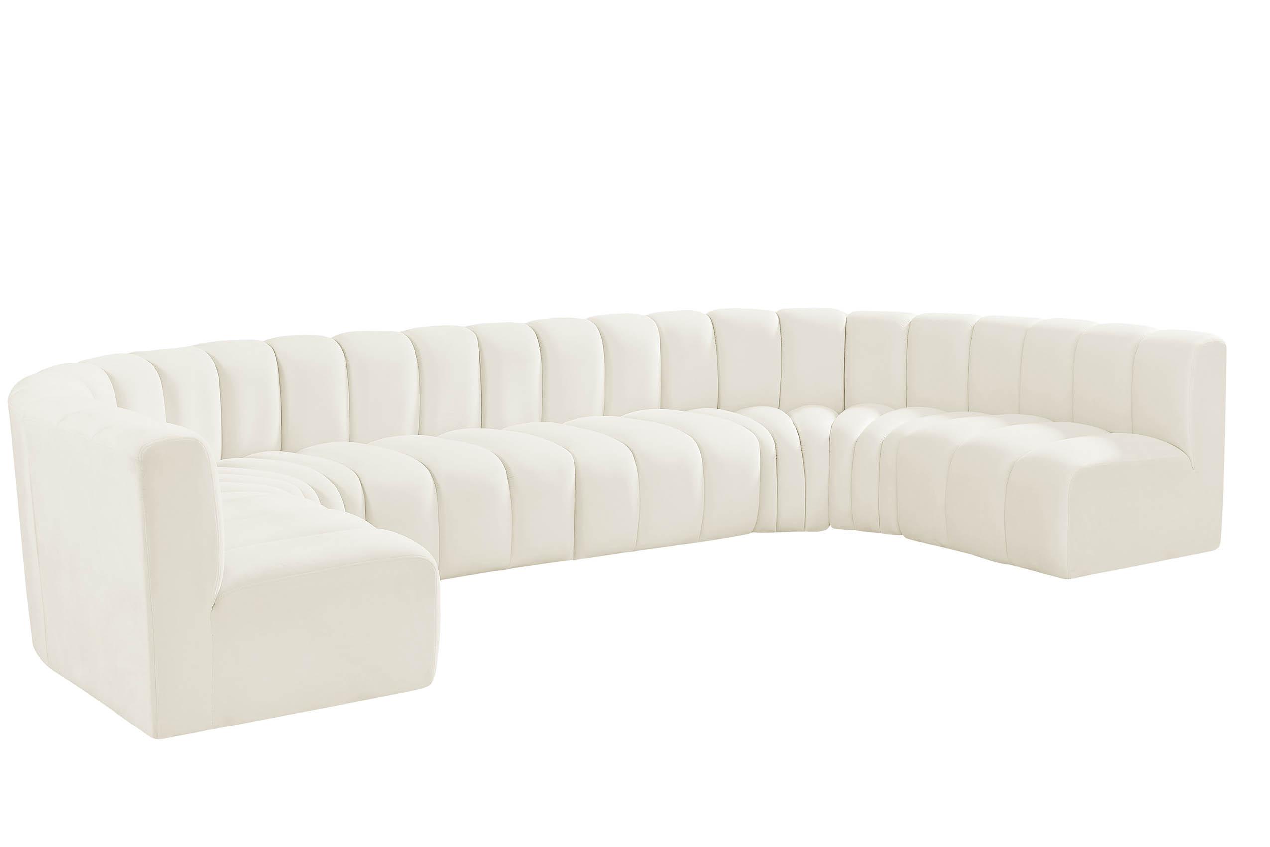 Contemporary, Modern Modular Sectional Sofa ARC 103Cream-S8A 103Cream-S8A in Cream Velvet