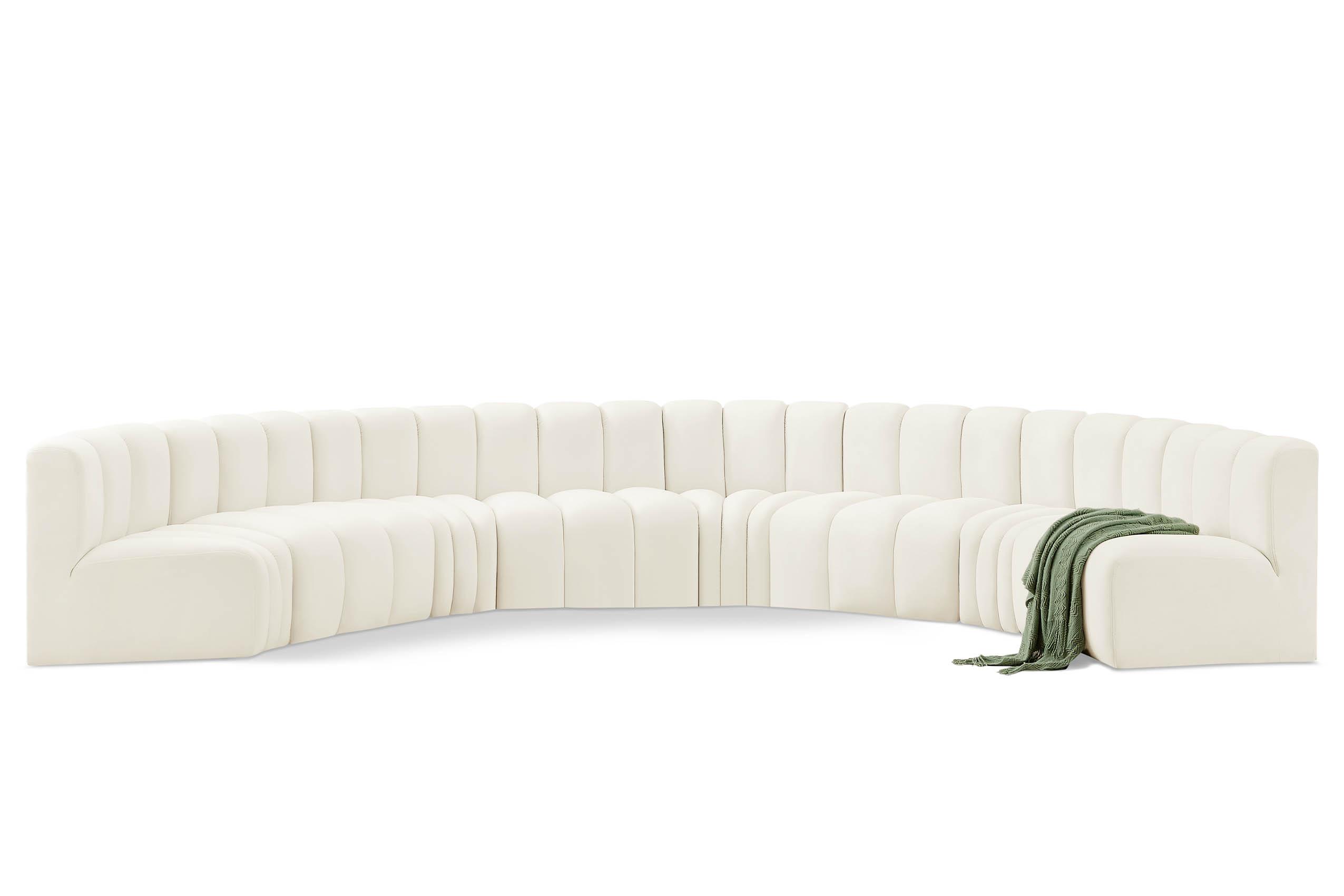 

        
Meridian Furniture ARC 103Cream-S8B Modular Sectional Sofa Cream Velvet 094308298610
