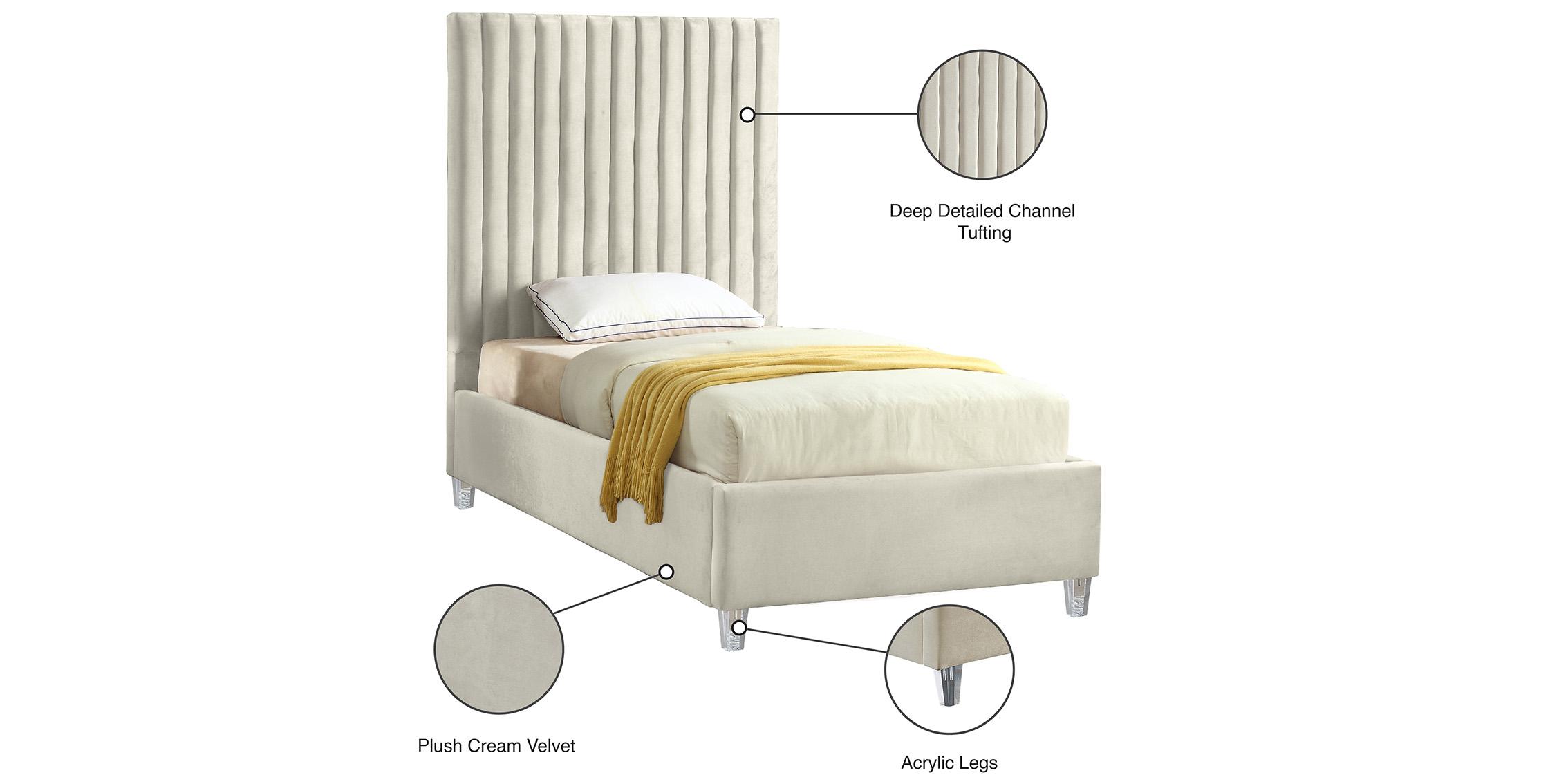

        
Meridian Furniture Candace CandaceCream-T Platform Bed Cream Velvet 753359807423
