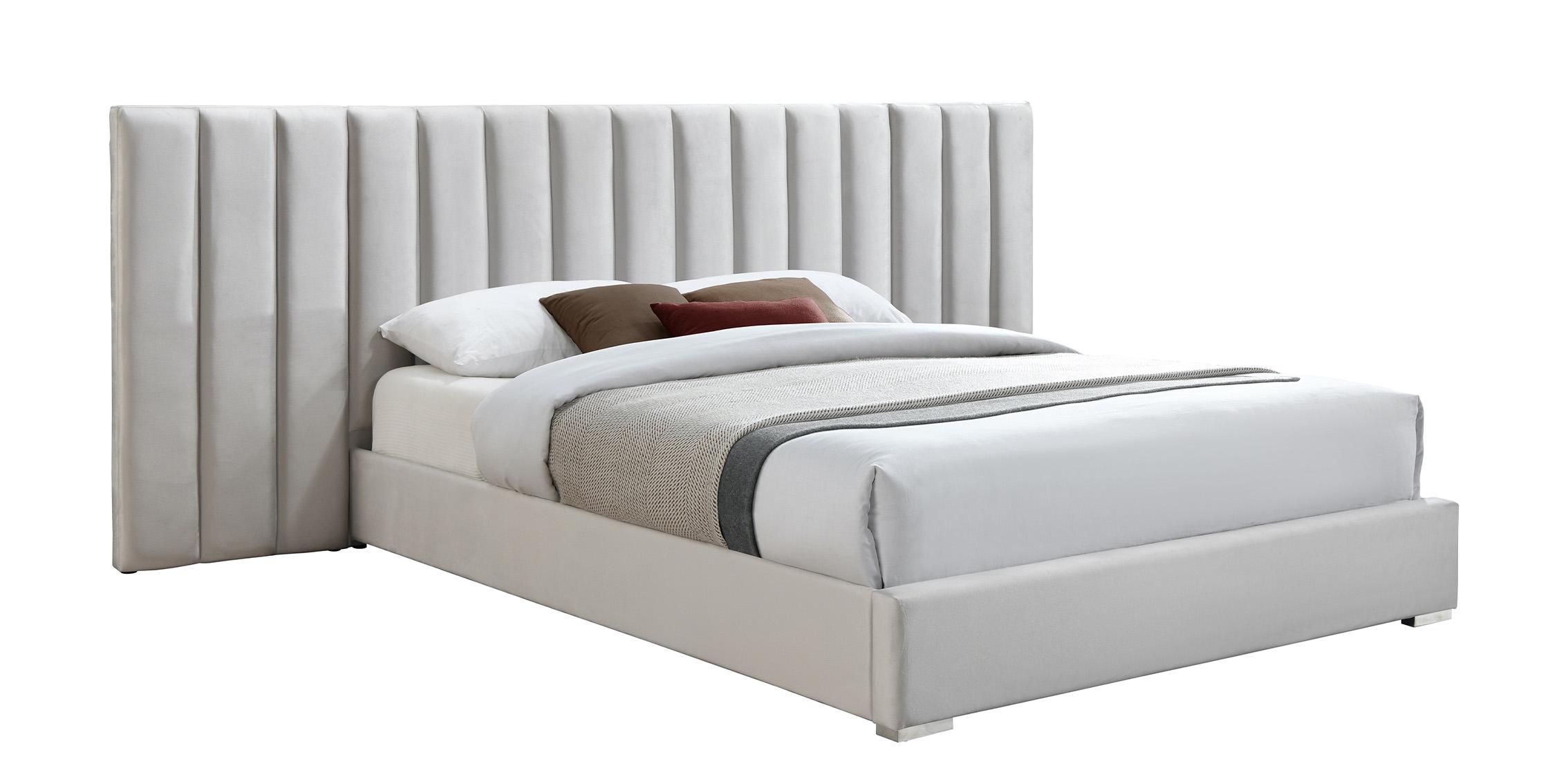 Contemporary, Modern Platform Bed PABLO PabloCream-Q PabloCream-Q in Cream Fabric