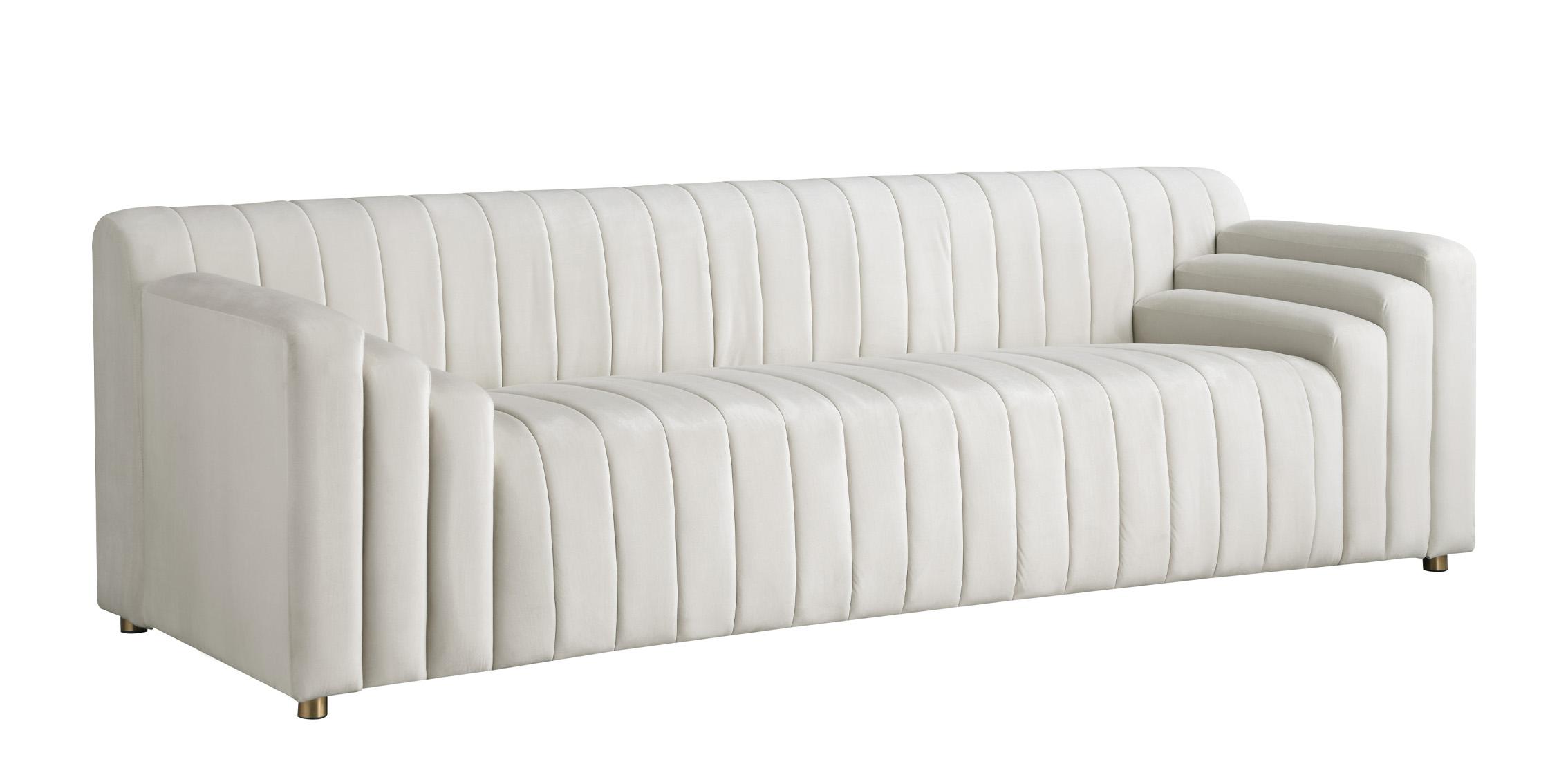 Contemporary, Modern Sofa NAYA 637Cream-S 637Cream-S in Cream Velvet