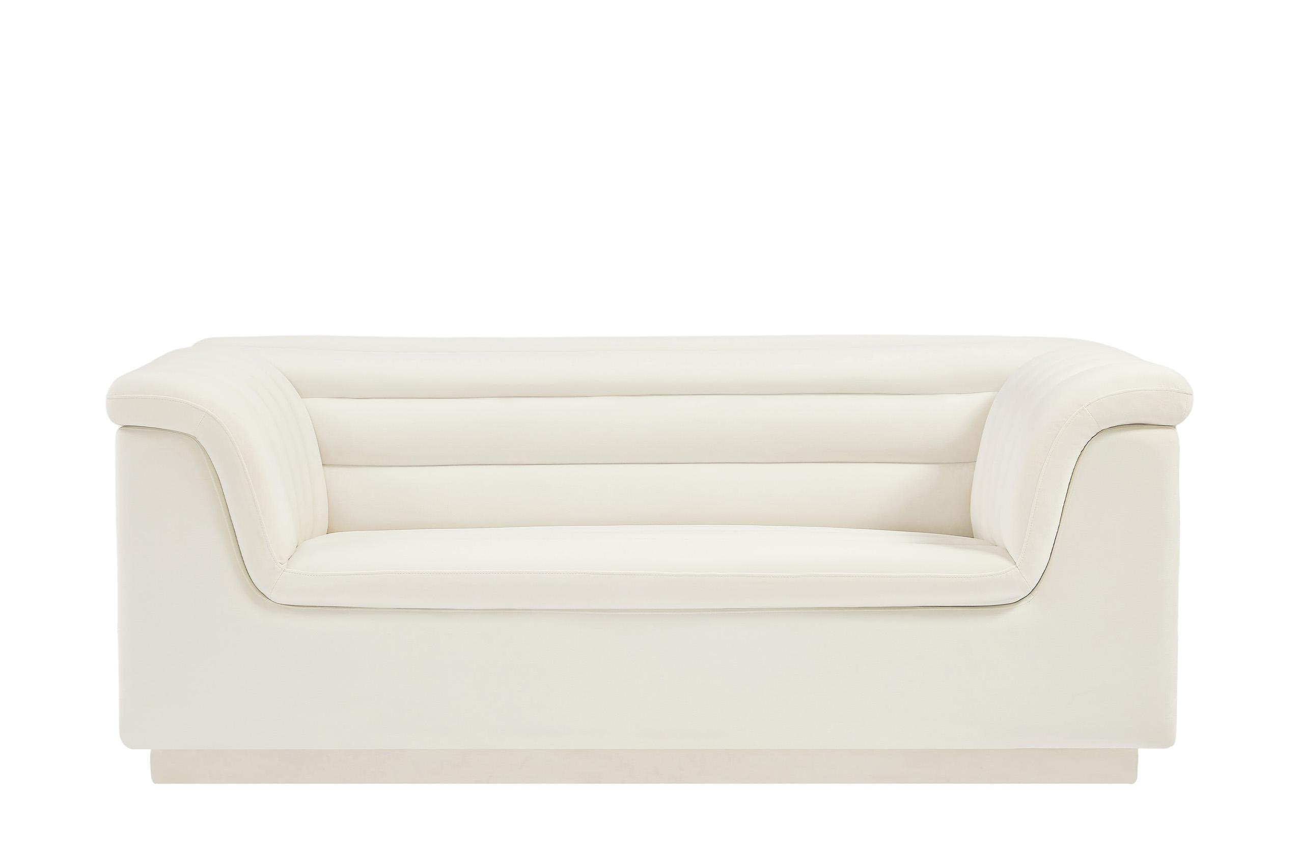 

    
 Shop  Cream Velvet Channel Tufted Sofa Set 2Pcs CASCADE 192Cream-S Meridian Modern
