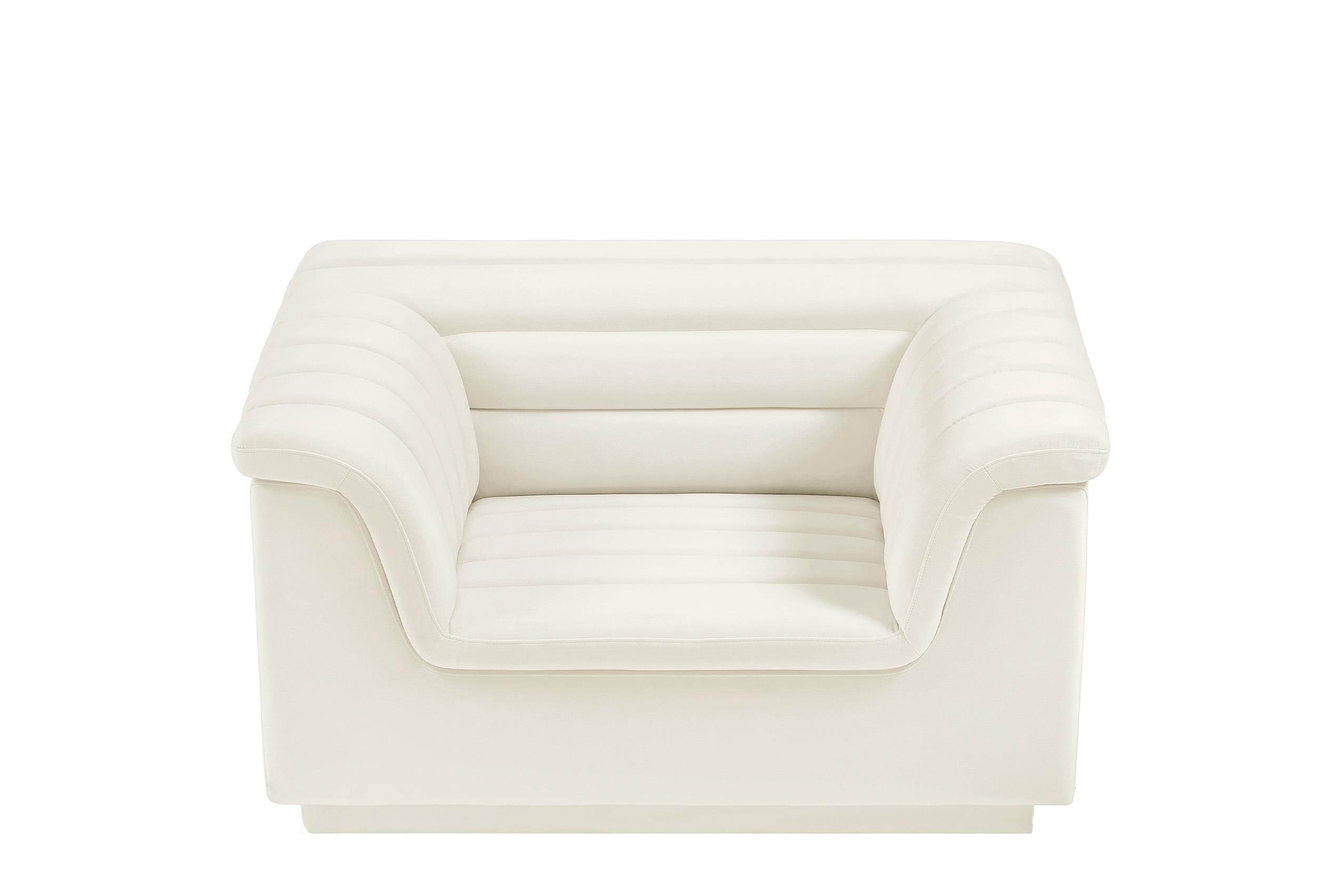 

    
 Photo  Cream Velvet Channel Tufted Sofa Set 3Pcs CASCADE 192Cream-S Meridian Modern
