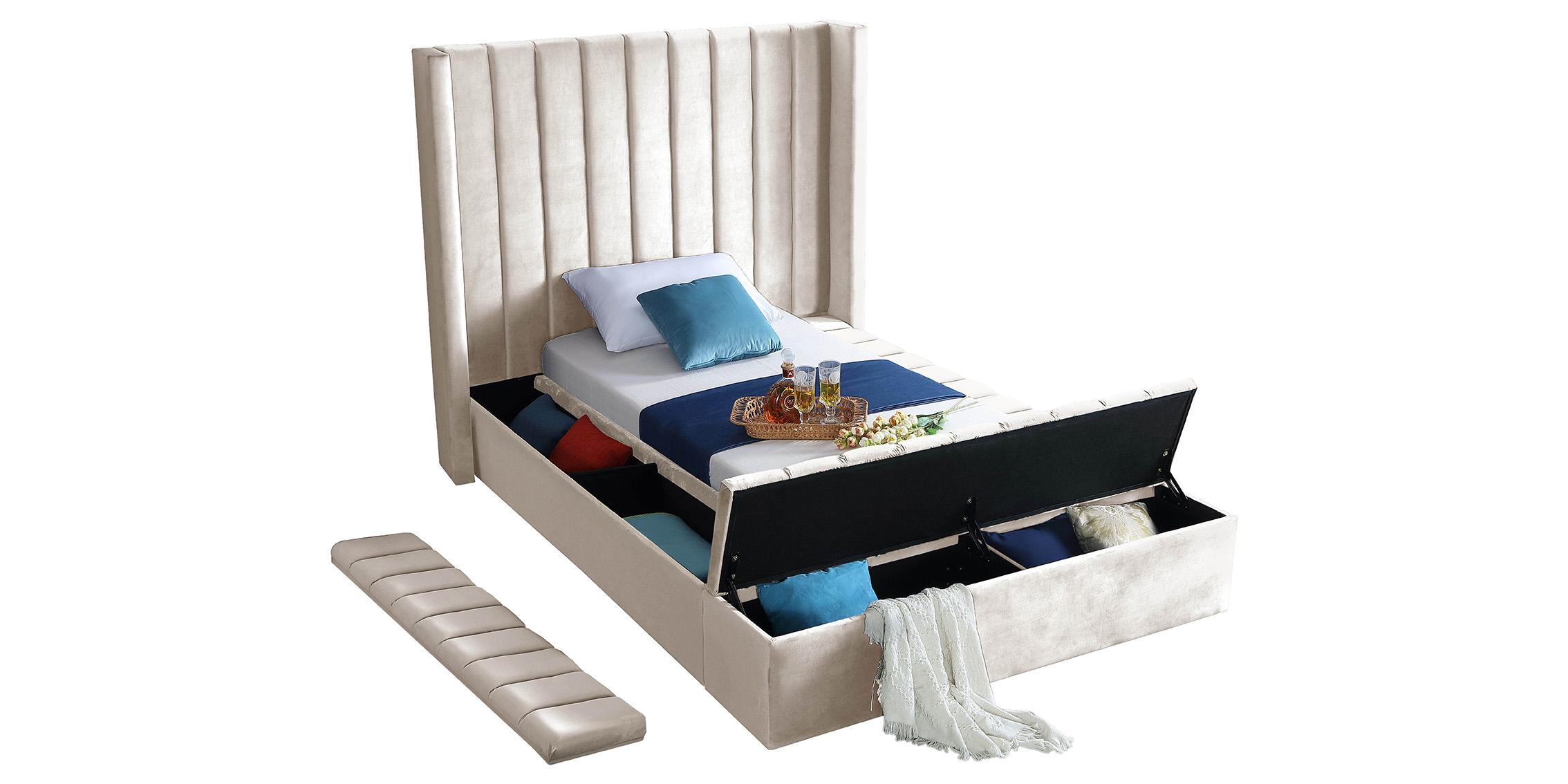

    
KikiCream-T Cream Velvet Channel Tufted Storage Twin Bed KIKI Meridian Contemporary Modern
