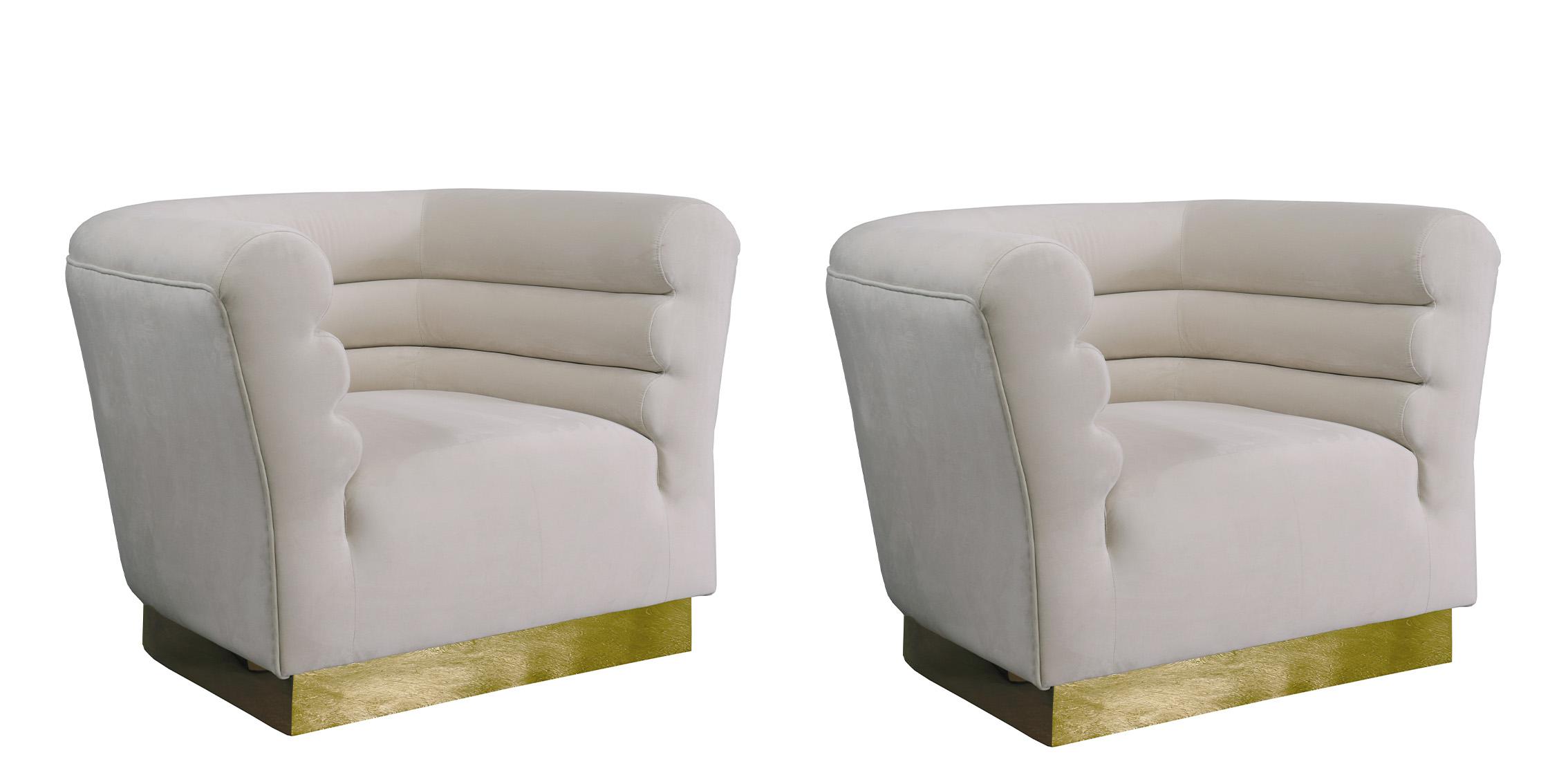 

    
Cream Velvet Channel Tufting Chair Set 2Pcs BELLINI 669Cream-C Meridian Modern

