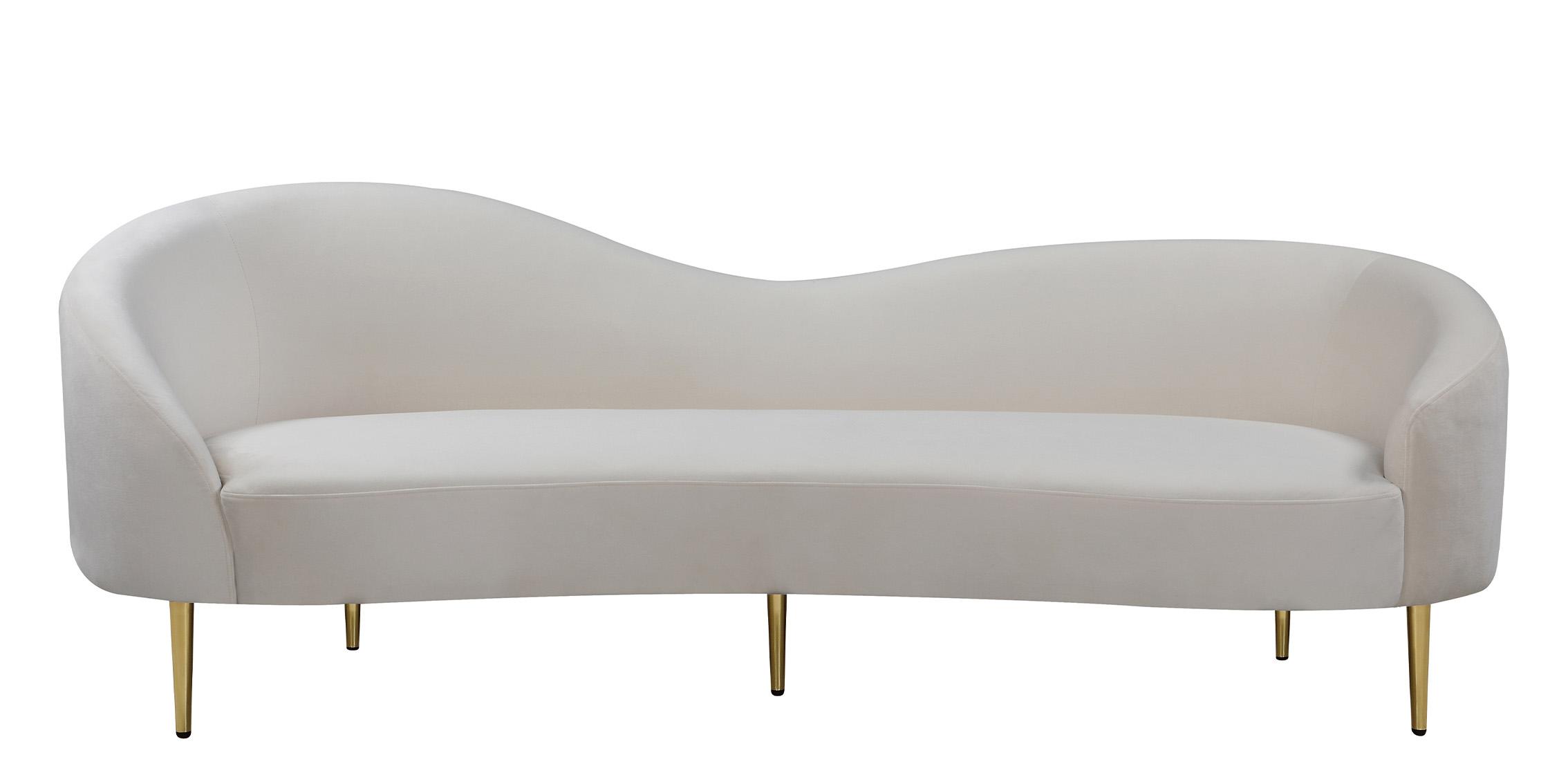 

    
659Cream-S-Set-2 Glam Cream Velvet Sofa Set 2Pcs RITZ 659Cream Meridian Contemporary Modern
