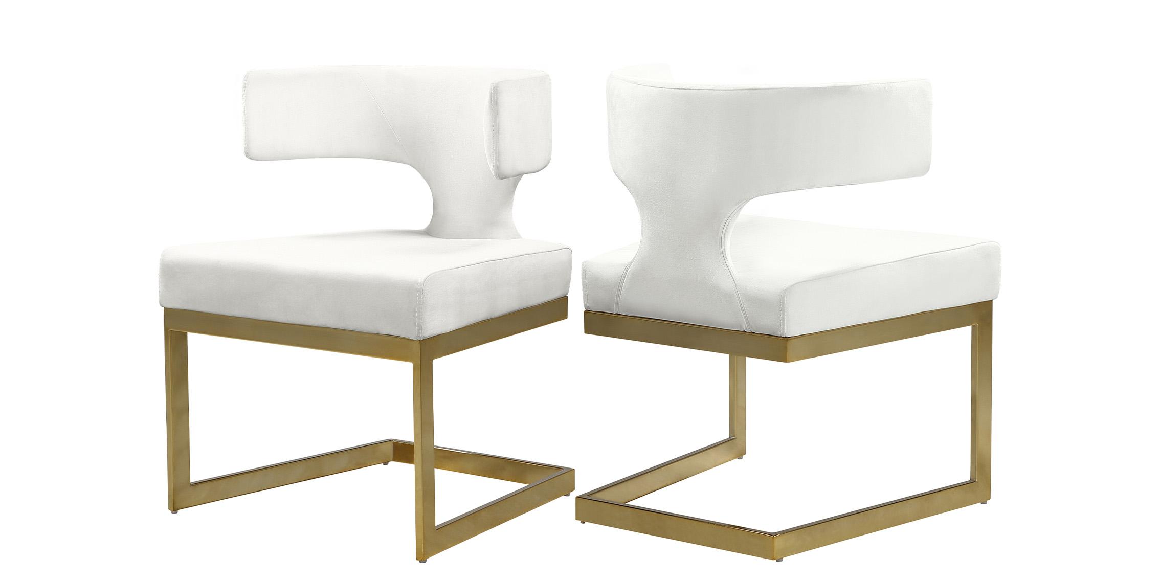 Contemporary Dining Chair Set ALEXANDRA 953Cream-C 953Cream-C-Set-2 in Cream, Gold Velvet