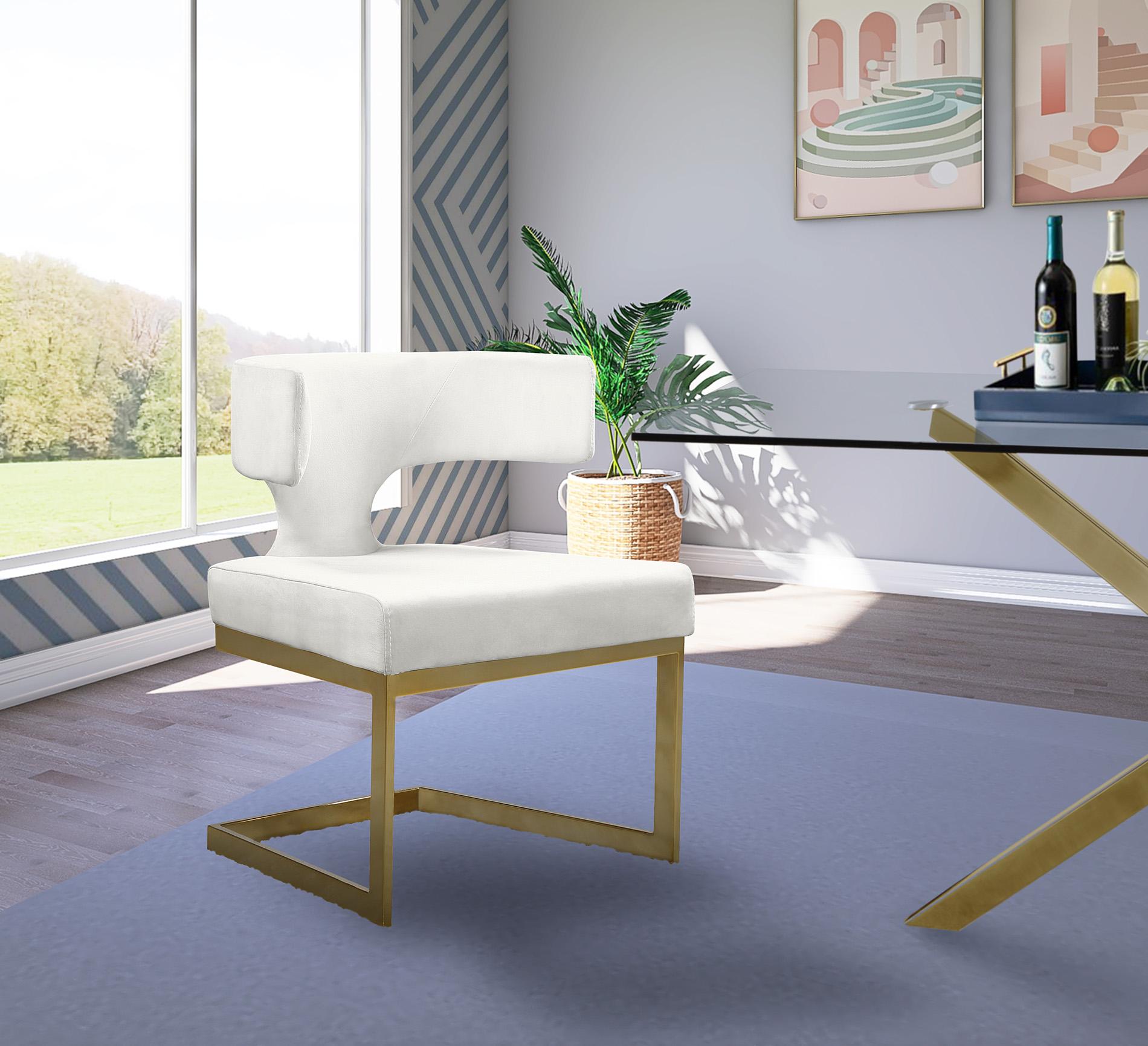 

        
Meridian Furniture ALEXANDRA 953Cream-C Dining Chair Set Cream/Gold Velvet 753359807072
