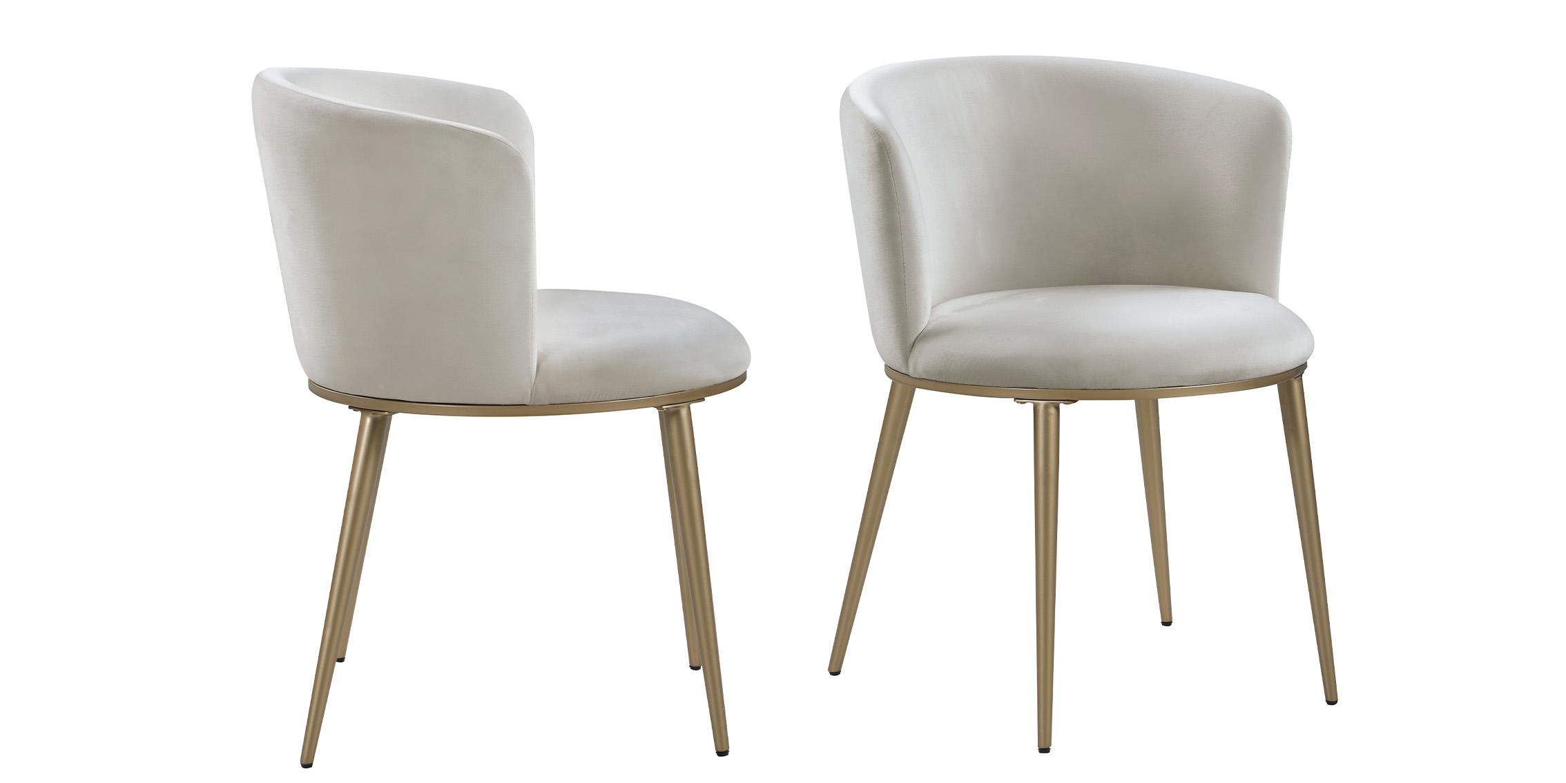 Contemporary, Modern Dining Chair Set SKYLAR 965Cream-C 965Cream-C in Cream, Gold Velvet