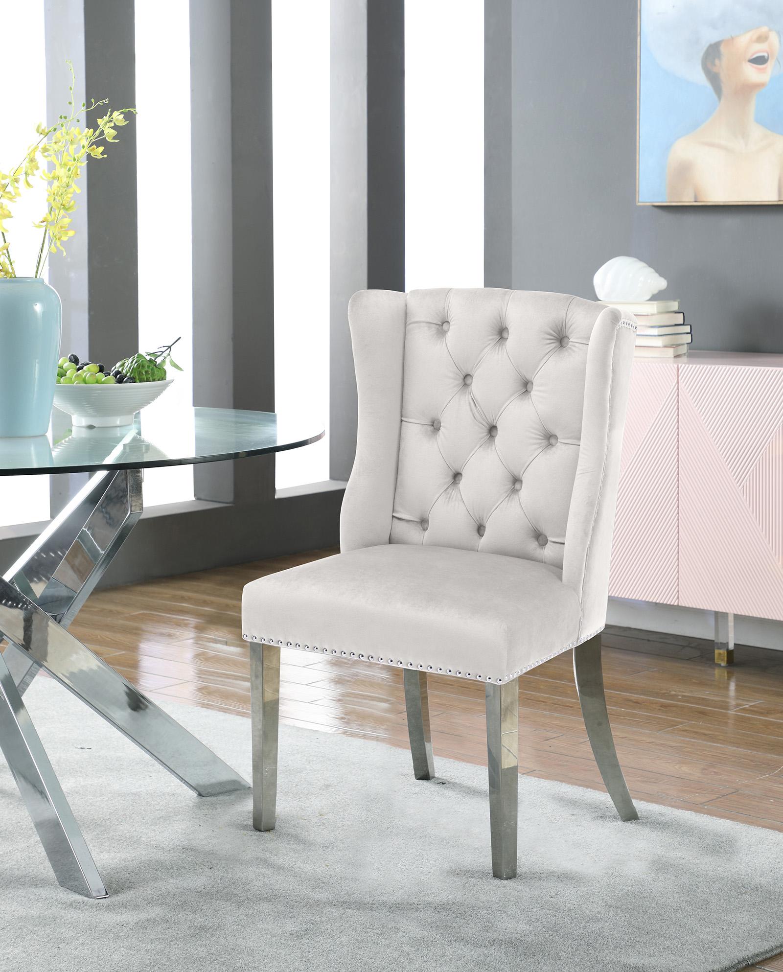 

    
Cream Velvet  Dining Chair Set 2Pcs SURI 809Cream-C Meridian Modern Contemporary
