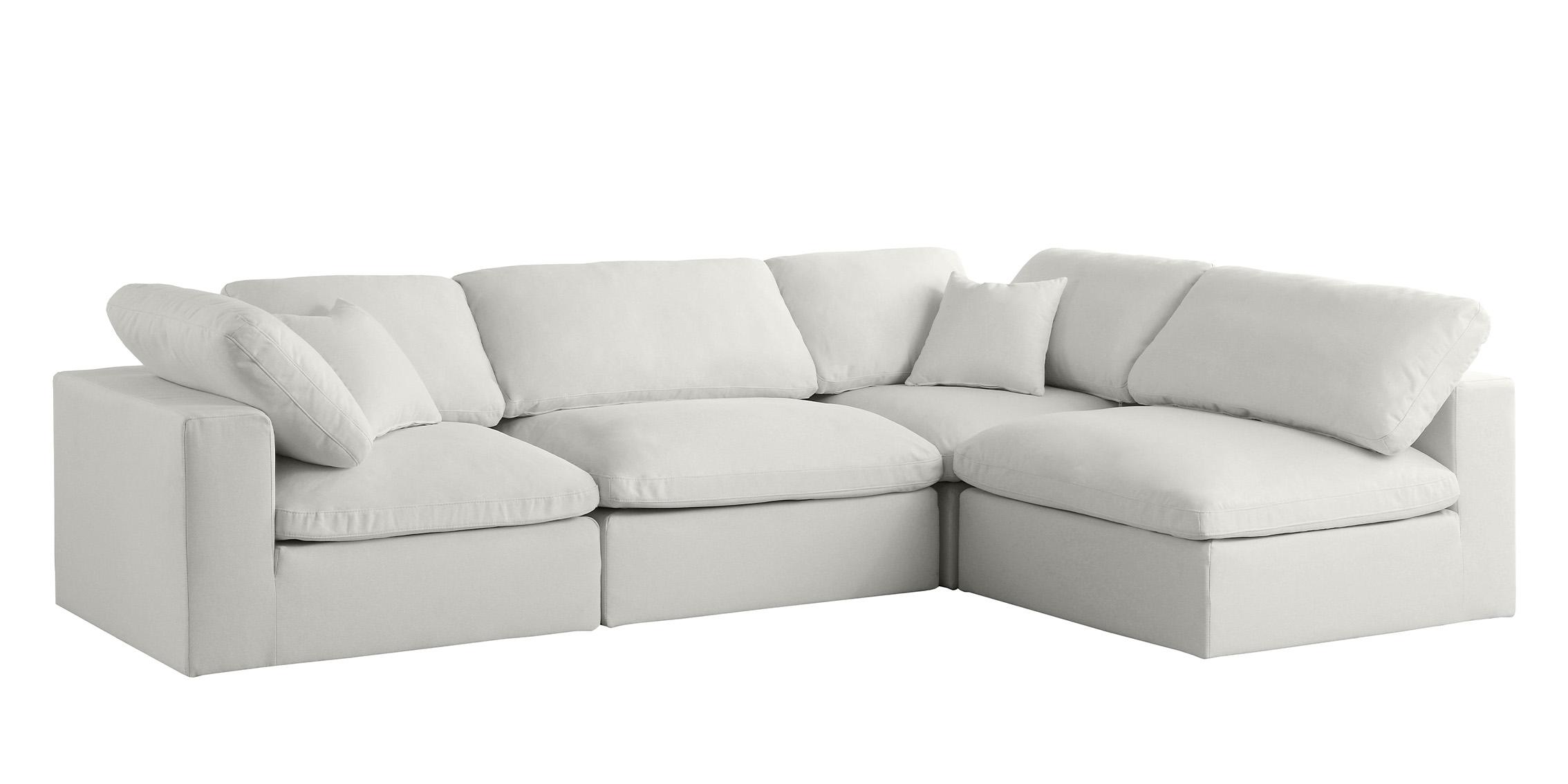 Contemporary, Modern Sectional Sofa 602Cream-Sec4B 602Cream-Sec4B in Cream Fabric