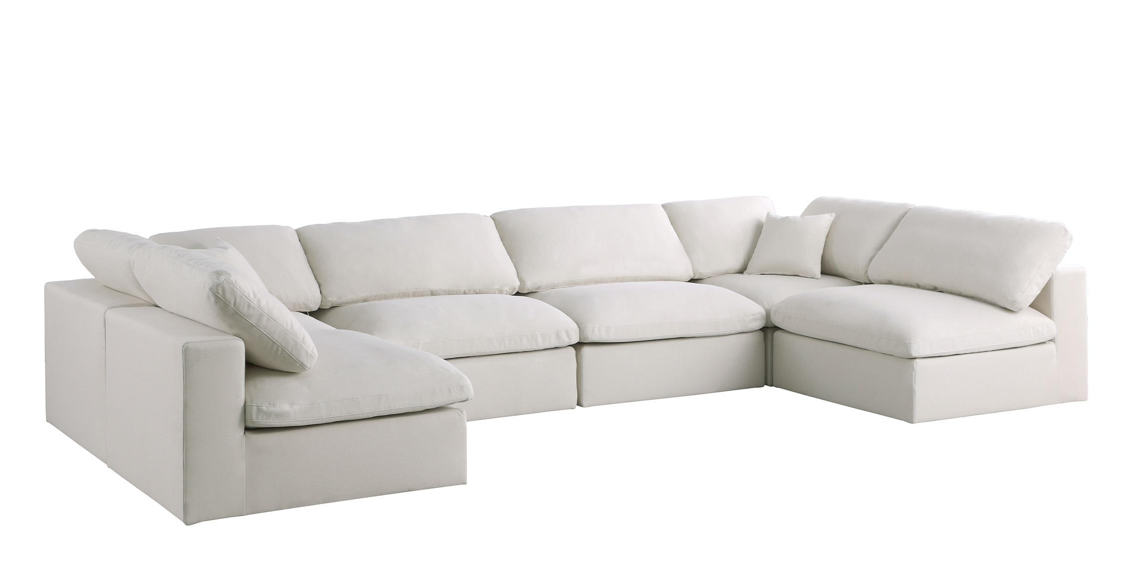 Contemporary, Modern Modular Sectional Sofa 602Cream-Sec6D 602Cream-Sec6D in Cream Fabric