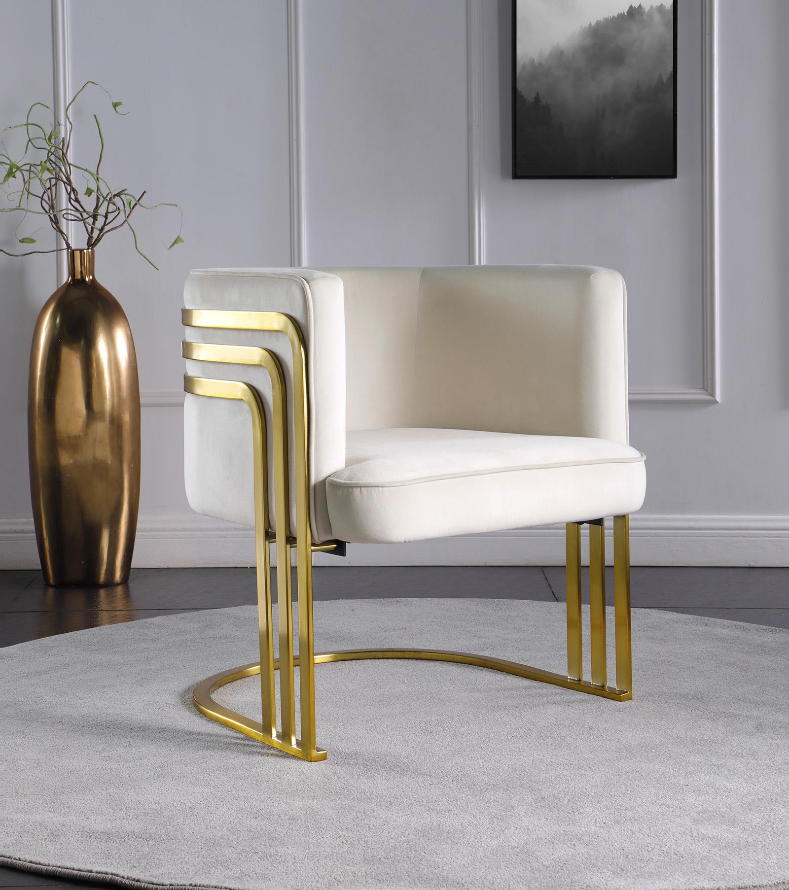 

    
Cream Velvet & Gold Accent Chair RAYS 533Cream Meridian Contemporary Modern

