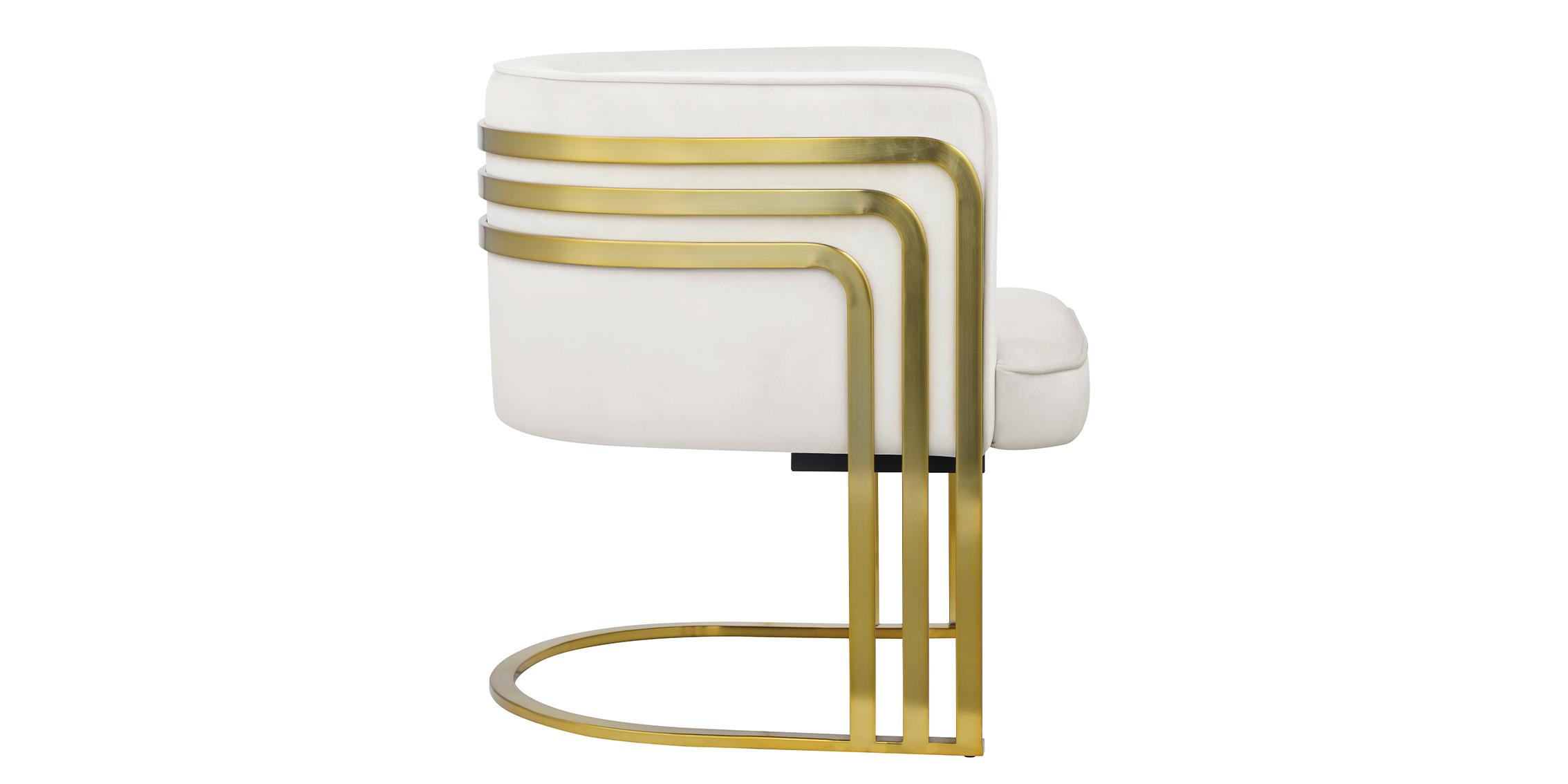 Contemporary Accent Chair RAYS 533Cream 533Cream in Cream, Gold Velvet