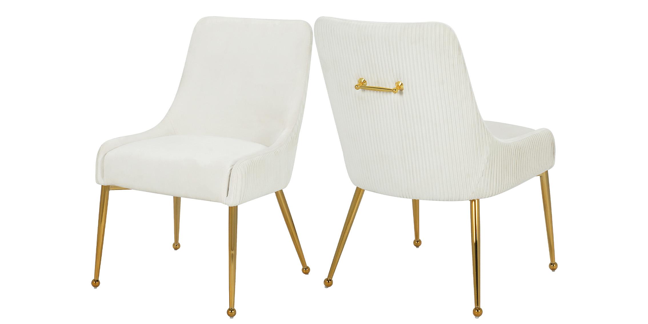 Contemporary, Modern Dining Chair Set ACE 855Cream 855Cream in Cream, Gold Velvet
