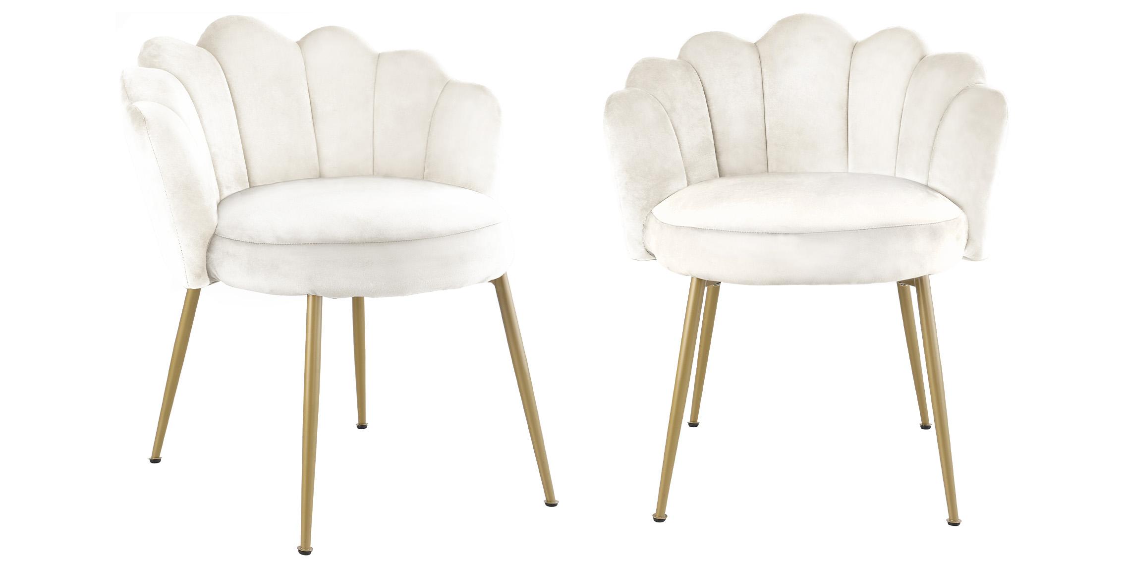 

    
Cream Velvet & Gold Metal Chair Set 2P CLAIRE 748Cream-C Meridian Contemporary
