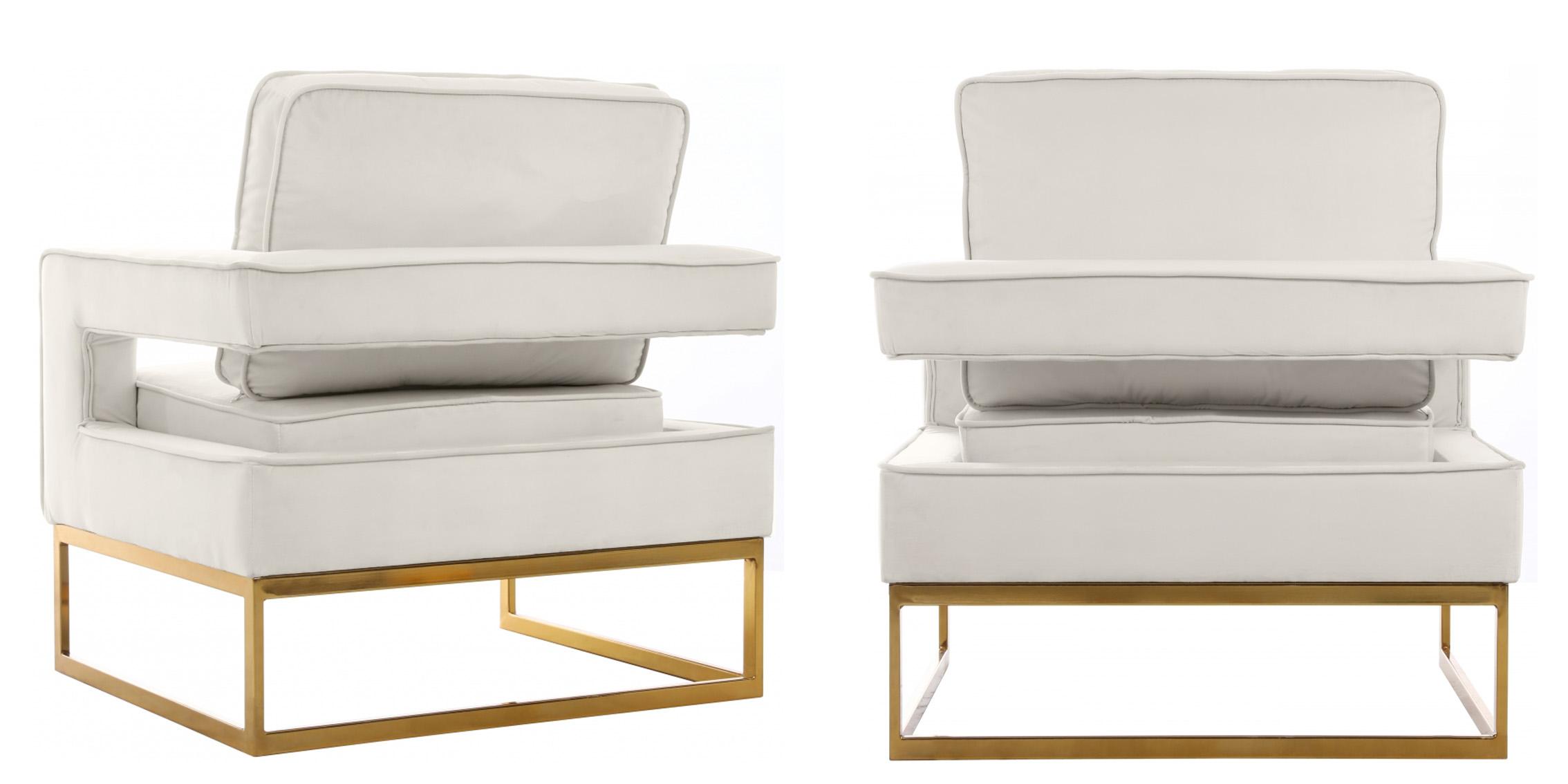 

    
Cream Velvet Gold Steel Base Chair Set 2Pcs 511Cream Noah Meridian Contemporary
