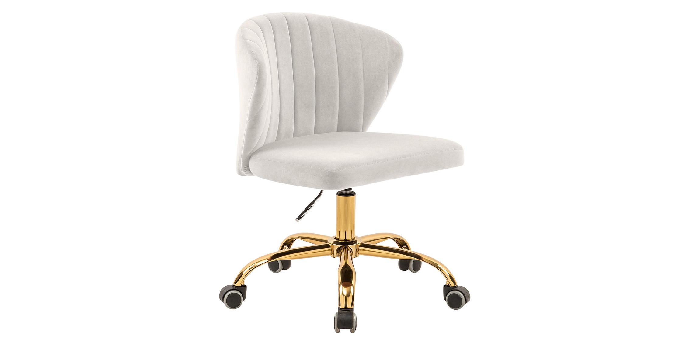 

    
Cream Velvet & Gold Swivel Office Chair FINLEY 165Cream Meridian Contemporary
